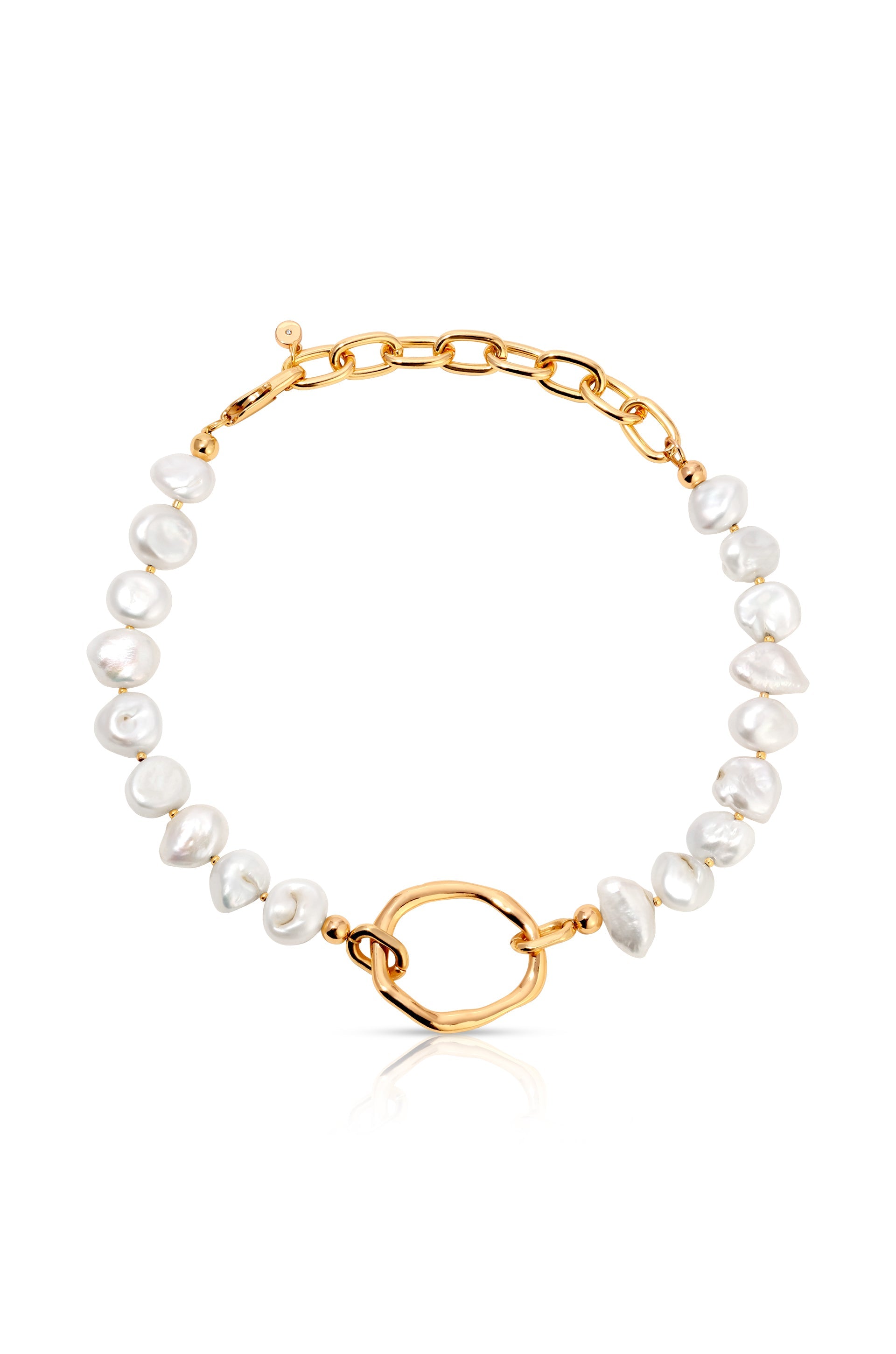 Elegant Freshwater Pearl Open Ring Choker Necklace - Perfect for Weddings, Parties & Everyday Wear