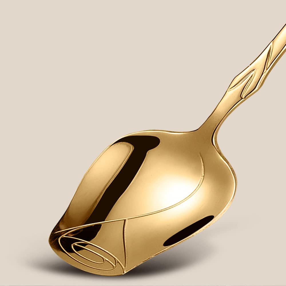 Premium 5-Pack Rose Gold Stainless Steel Spoons Set - Elegant Rose Flower Shaped Coffee, Dessert, Ice Cream & Tea Spoons - Perfect for Gifting, Parties, Dining & Holiday Celebrations