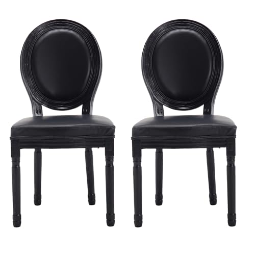 Round Upholstered Back, Black Frame