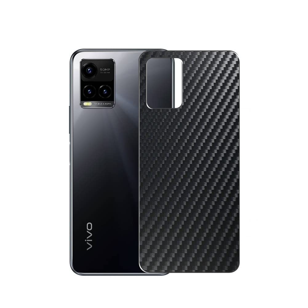 2 Pack Black Carbon TPU Back Screen Protector Film for Vivo Y33s - Durable Scratch-Resistant Protection (Not Tempered Glass/Front Screen Protector/Case) - Perfect for Everyday Use, Travel & Outdoor Activities