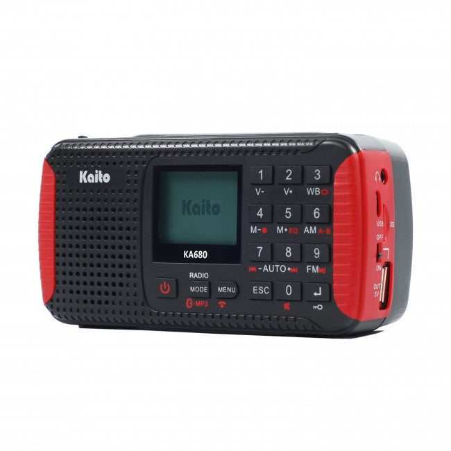 Kaito KA680 Portable Digital AM/FM NOAA Weather Alert Emergency Radio with Bluetooth, MP3 Player, Voice Recorder & Public Alerts - Perfect for Outdoor Adventures, Camping & Emergency Preparedness