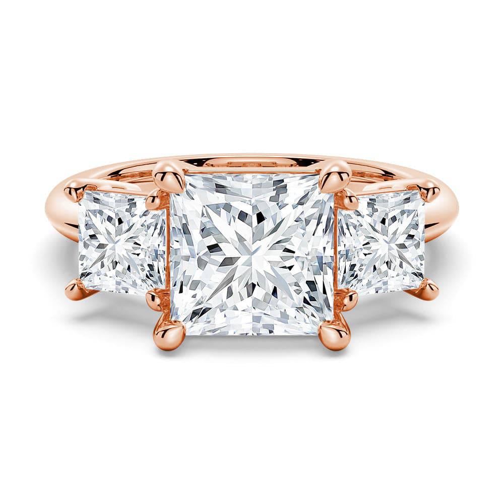 Princess Cut Three Stone Moissanite Engagement Ring - 14K White Gold Wedding Band for Women | Perfect Proposal, Anniversary & Bridal Jewelry Gift