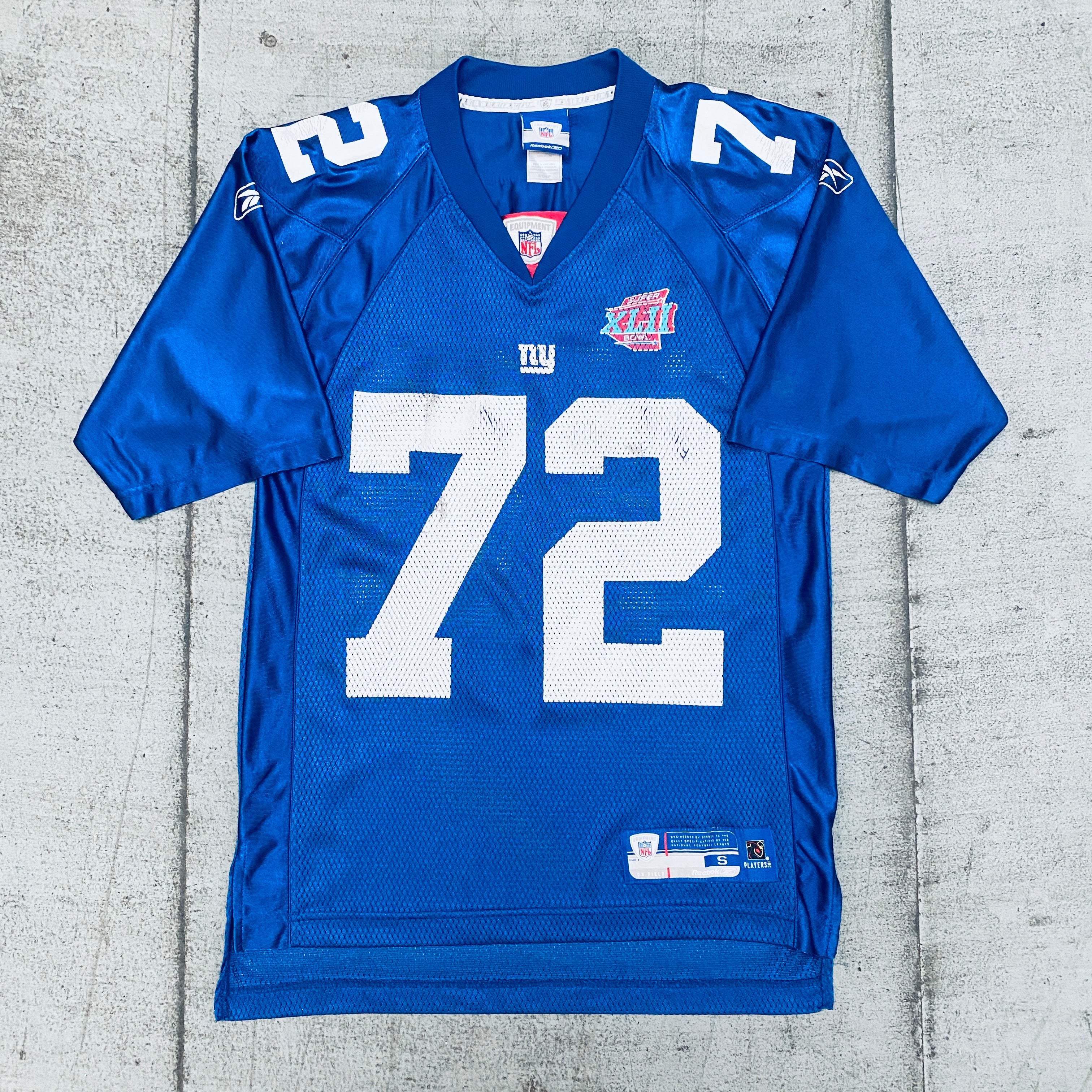 Authentic New York Giants Osi Umenyiora 2007/08 Jersey with Super Bowl XLII Patch (Size S) - Perfect for NFL Fans, Game Day & Collectors
