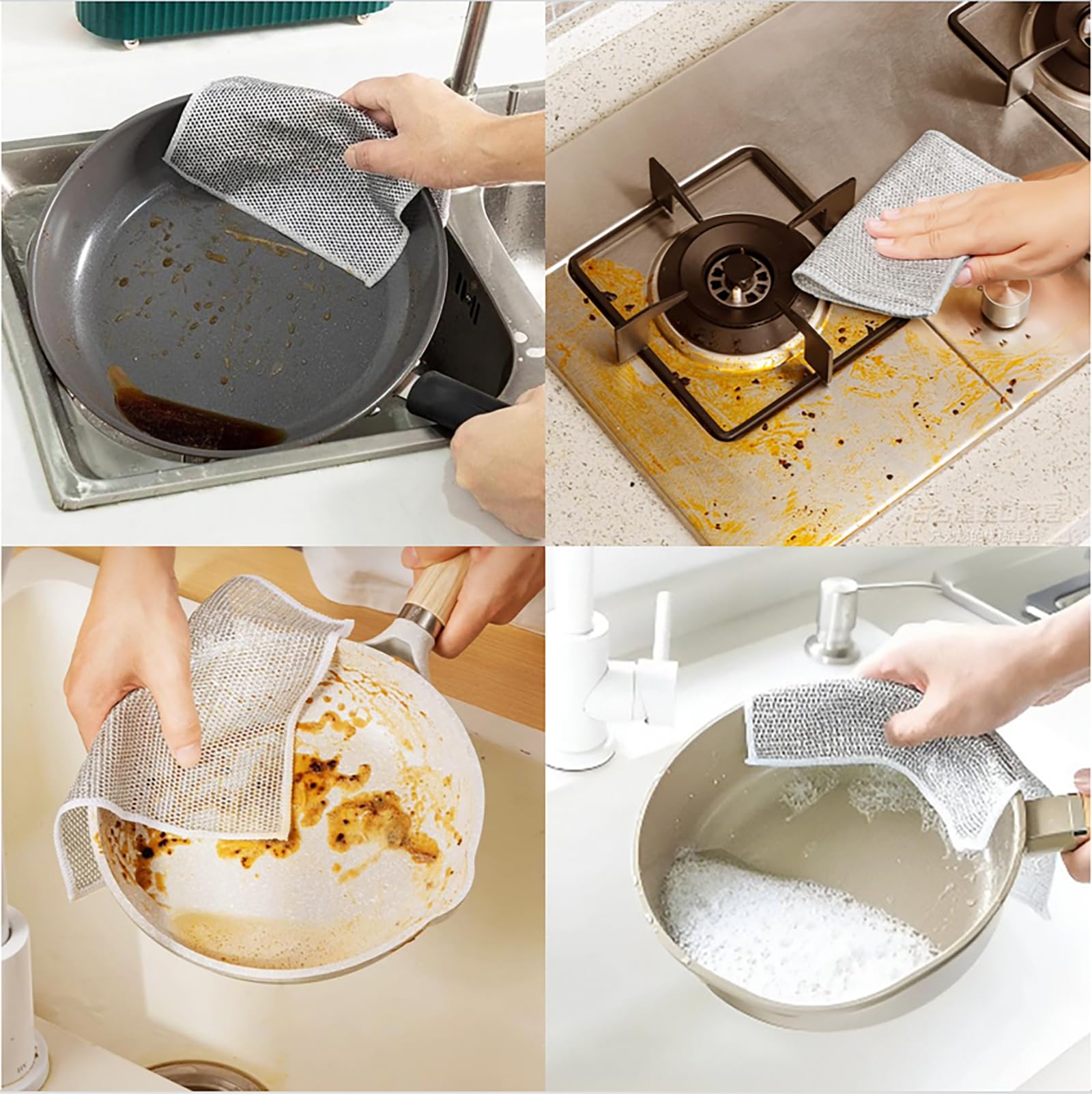 **2024 Premium Reusable Metal Scrubbing Pads – Multipurpose Wire Dishwashing Rags for Wet & Dry Cleaning – Durable Kitchen Sponge for Cooktops, Pots & Pans – Ideal for Home, Restaurant & Outdoor Cooking**