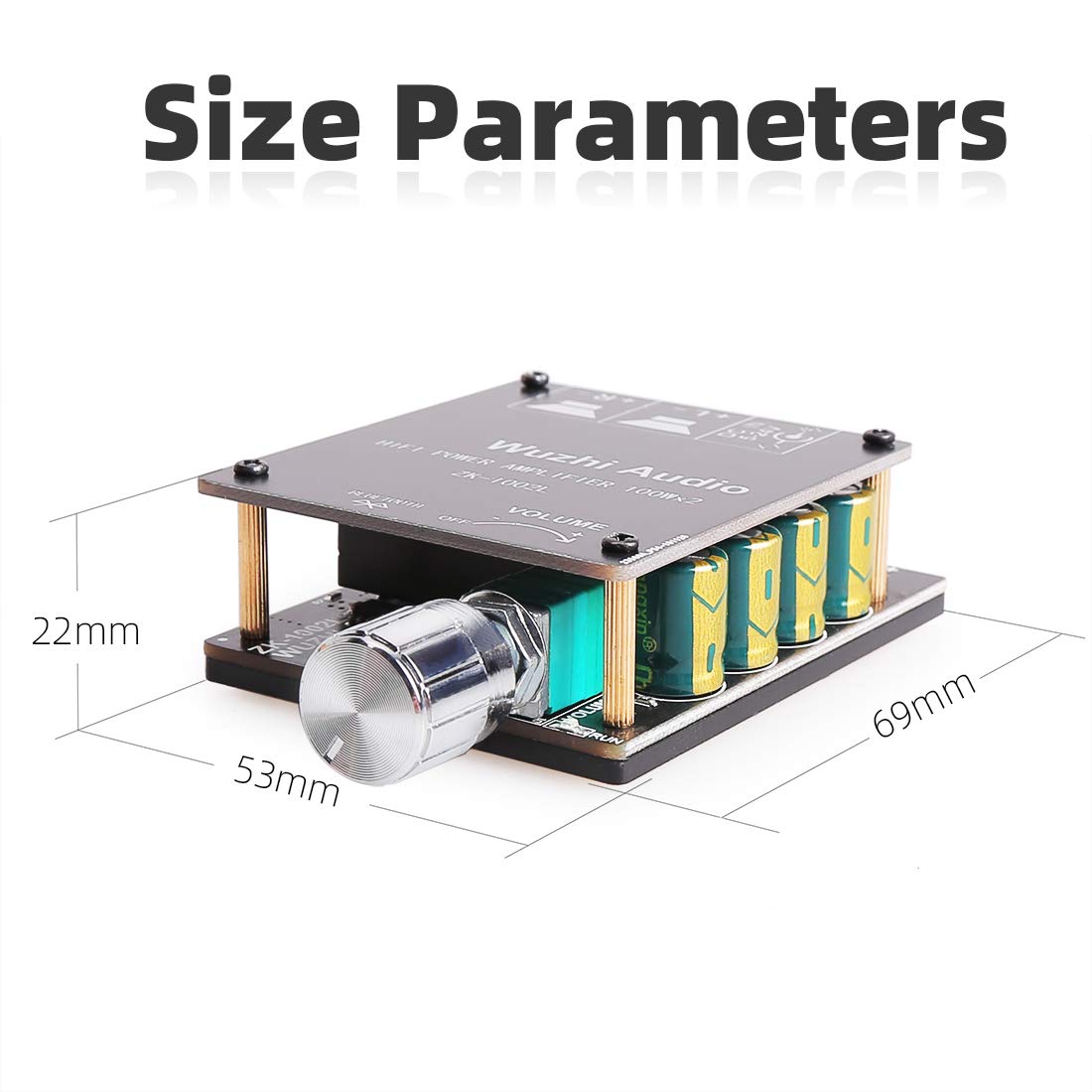 100W+100W Peak Bluetooth 5.0 Amplifier Board, 2.0 Channel DC 8-24V, Password-Free Connect, DIY Wireless Speaker Amp for Home Audio & Portable Sound Systems