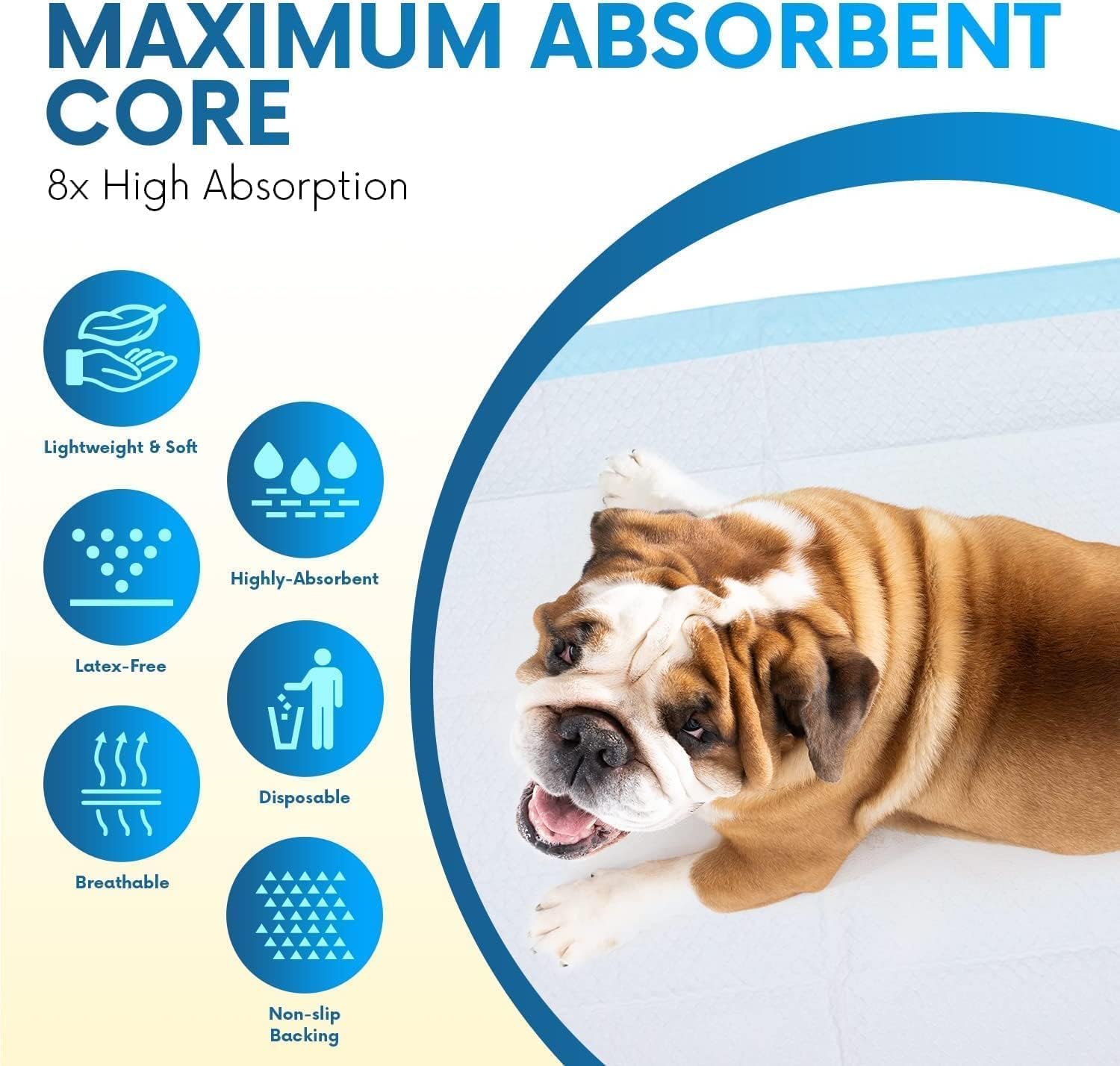 **Healqu Puppy Pads - 100 Count, 24x24 Inch - Super Absorbent & Leakproof Pet Training Pads for Dogs, Puppies & Cats - Indoor Housebreaking & Potty Training - Great for Crate, Kennel & Travel Use**