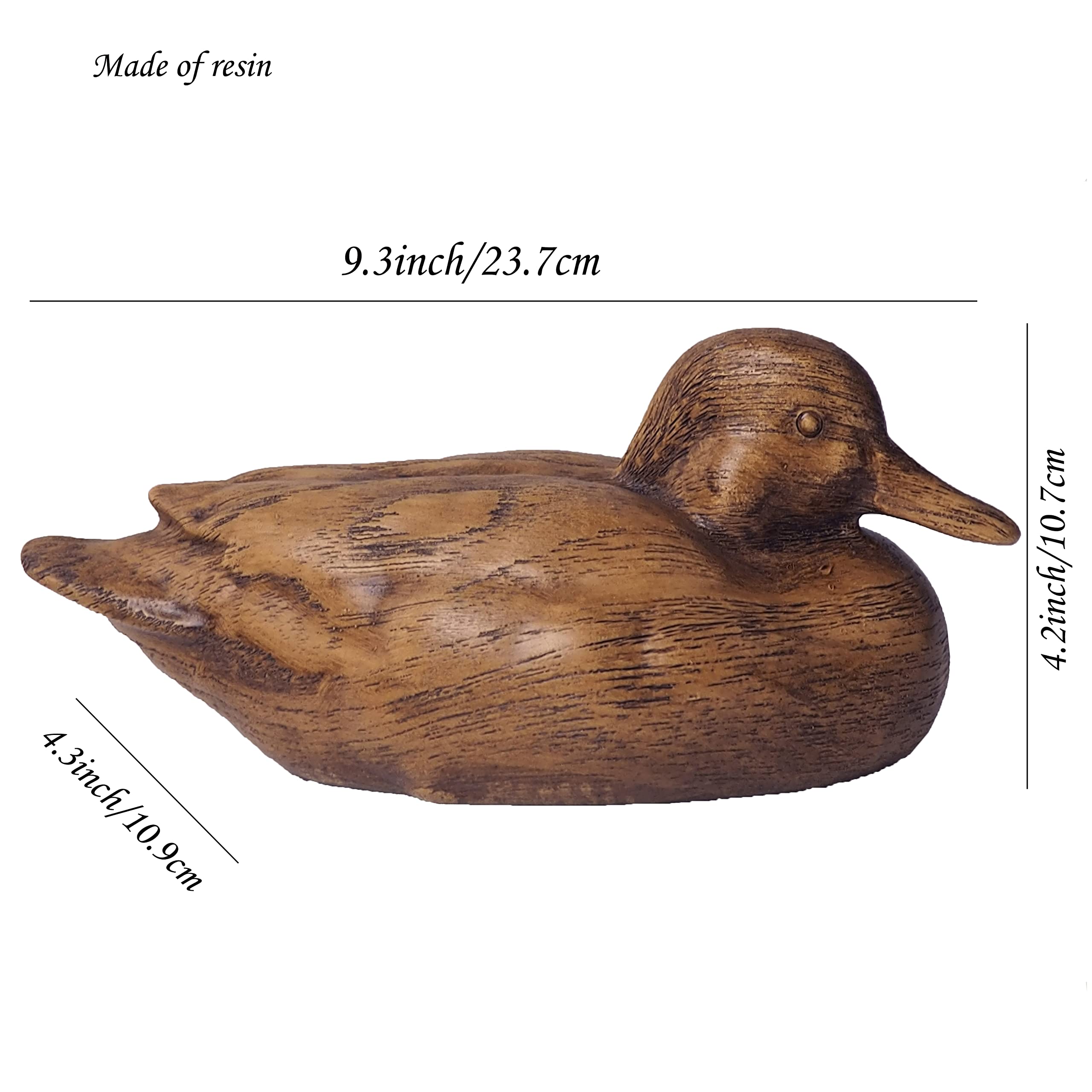 Rustic Duck Statue - Boho Home Decor Sculpture for Living Room, Resin Animal Figurine Collectible | Farmhouse & Coastal Interior Design Accent