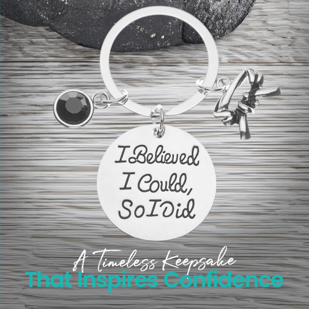 Sportybella Martial Arts Keychain - Motivational 'I Believed I Could So I Did' Belt Keyring - Perfect Karate & Taekwondo Gift for Students & Instructors - Great for Competitions, Graduations & Daily Inspiration