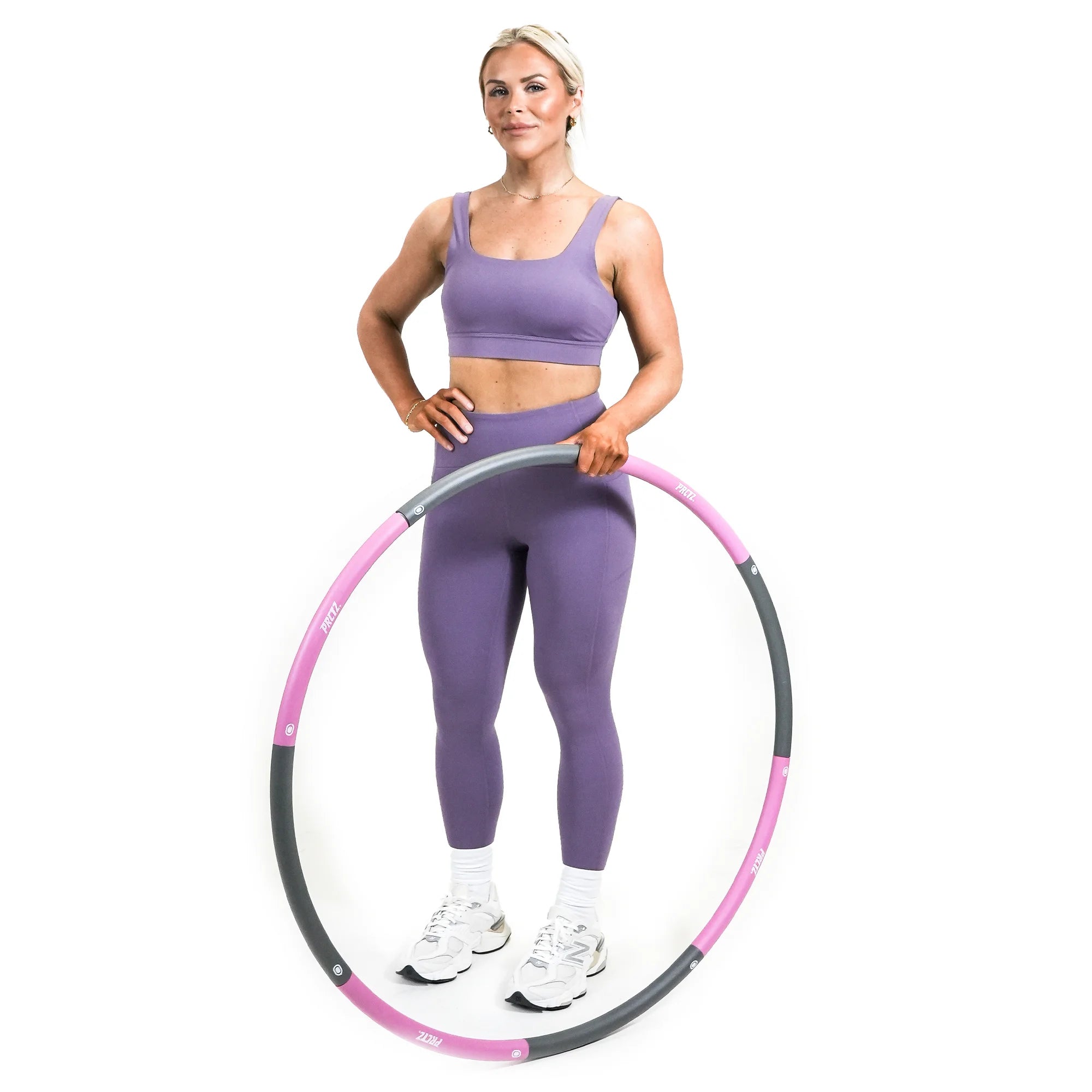 PRCTZ 2.5lb Weighted Exercise Hula Hoop for Adults - Detachable Segments, Adjustable Size for Waist Training, Cardio Workout & Fun Fitness at Home/Gym