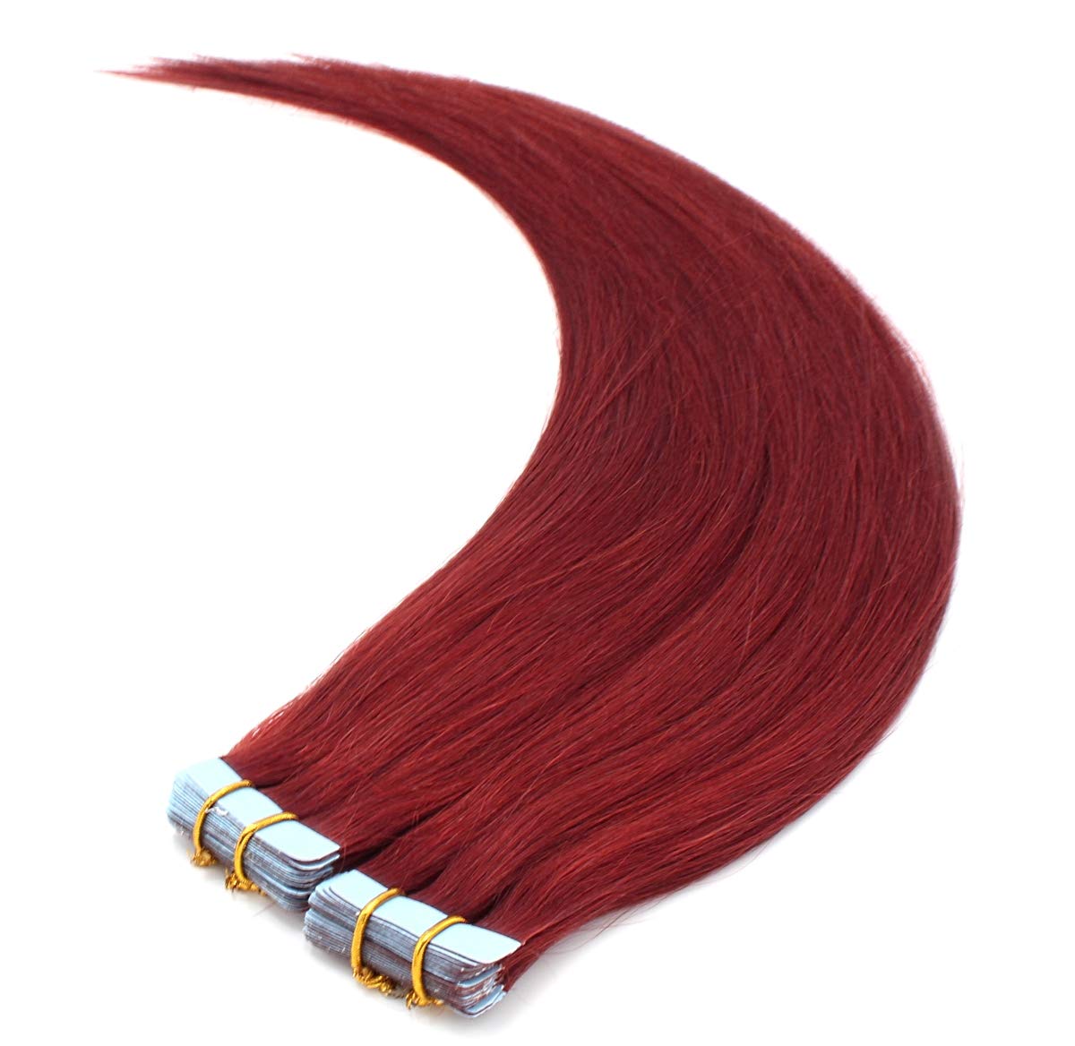 HOTstyle - 24 Inch (60cm) Tape-In Human Remy Hair Extensions in Copper Red - Seamless Blending for Everyday Wear & Special Occasions