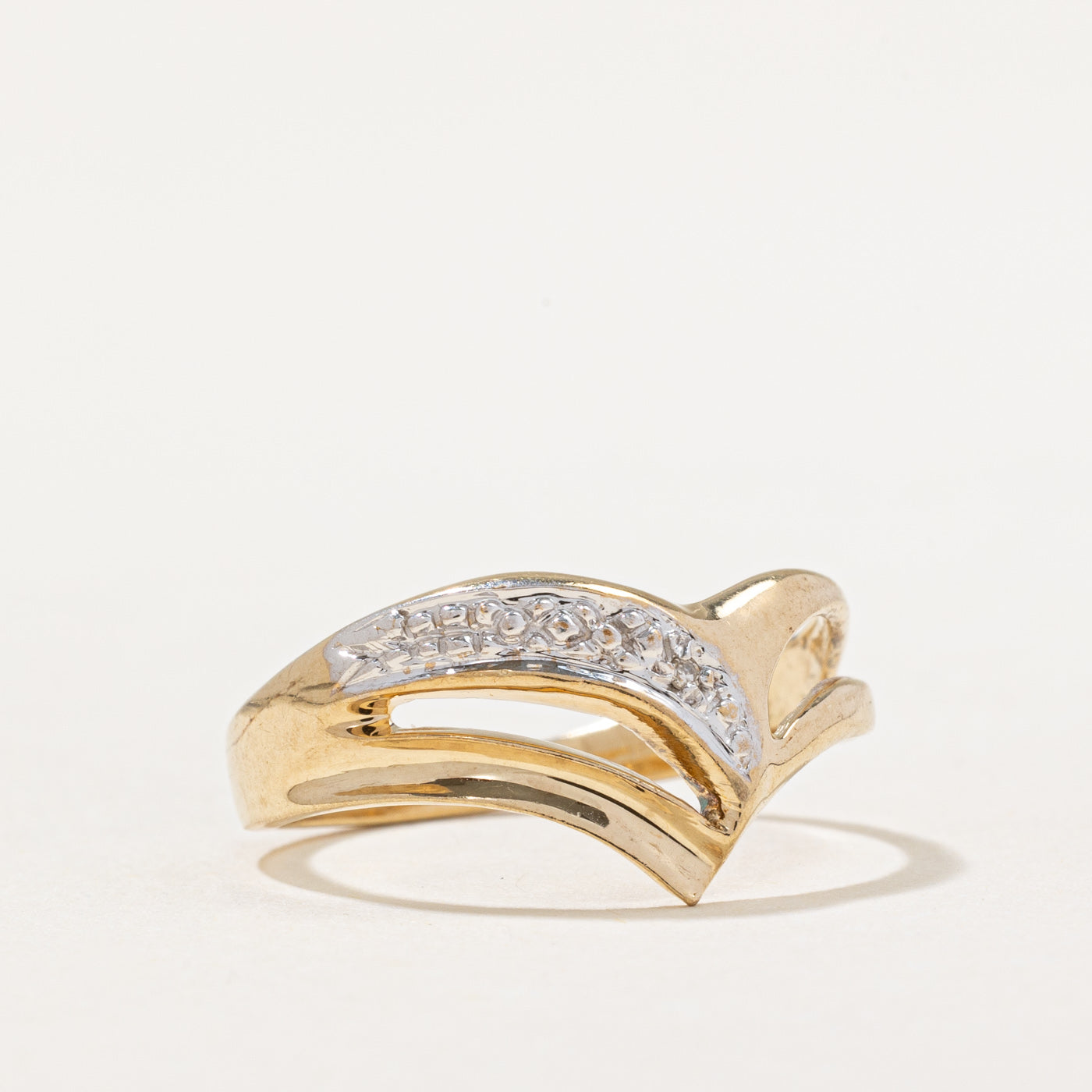 0.005ct Diamond Chevron Ring for Women - Size 7 | Elegant Stackable Band for Wedding, Anniversary & Everyday Wear