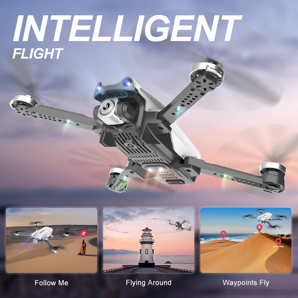 **Foldable Camera Drone for Kids & Adults - HD Real-Time Video Transmission, Altitude Hold, 360° Flips, Trajectory Flight - Perfect for Outdoor Adventures, Aerial Photography & Fun Family Activities (White)**