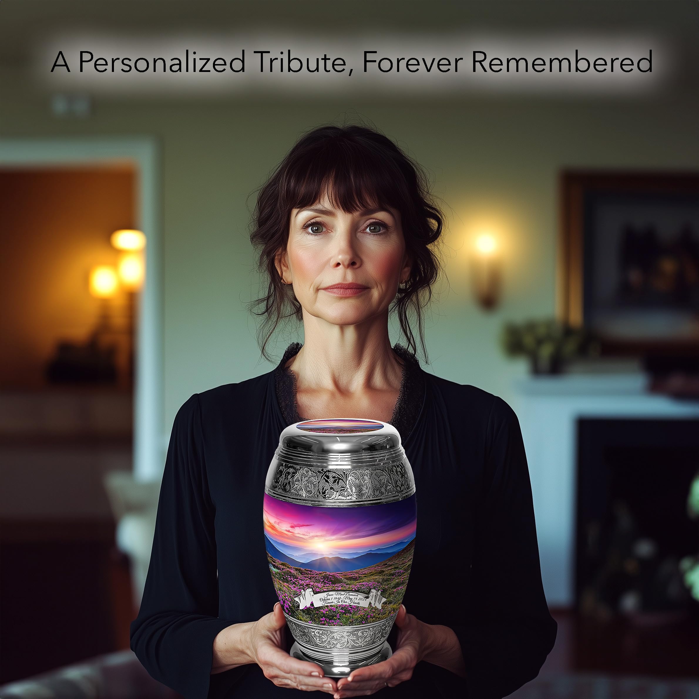 Heaven on Earth Extra Large Personalized Cremation Urn for Adult Male Ashes - Handcrafted Decorative Urn for Human Ashes - Perfect for Memorial Services, Home Display & Funeral Ceremonies