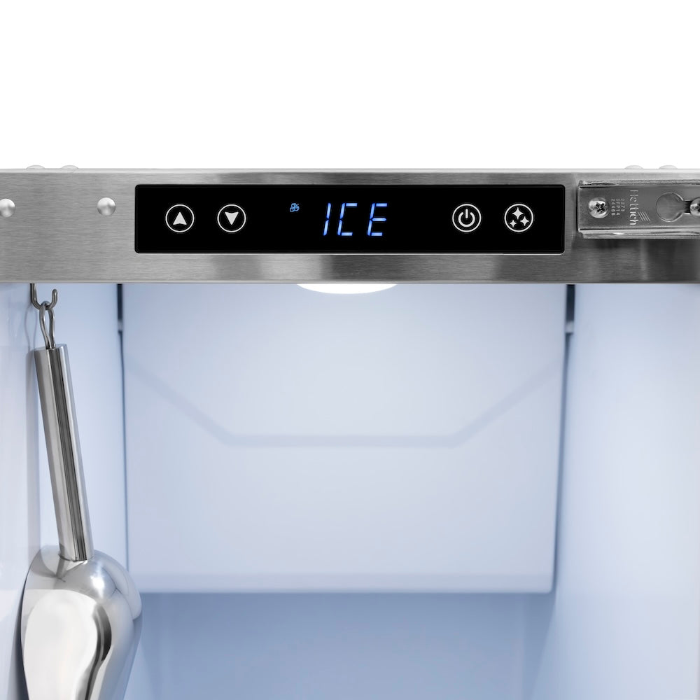 ZLINE Autograph Edition 15-inch Clear Cube Ice Maker with Drain Pump - Stainless Steel Door & Gold Handle - Commercial & Home Bar Use (ICCDZ ST 15 G)