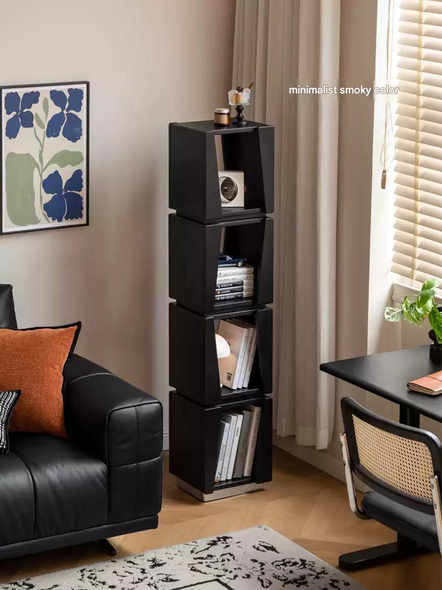 Modern Poplar Solid Wood Bauhaus Bookshelf - Minimalist Home Office & Living Room Storage Shelf for Books & Decor