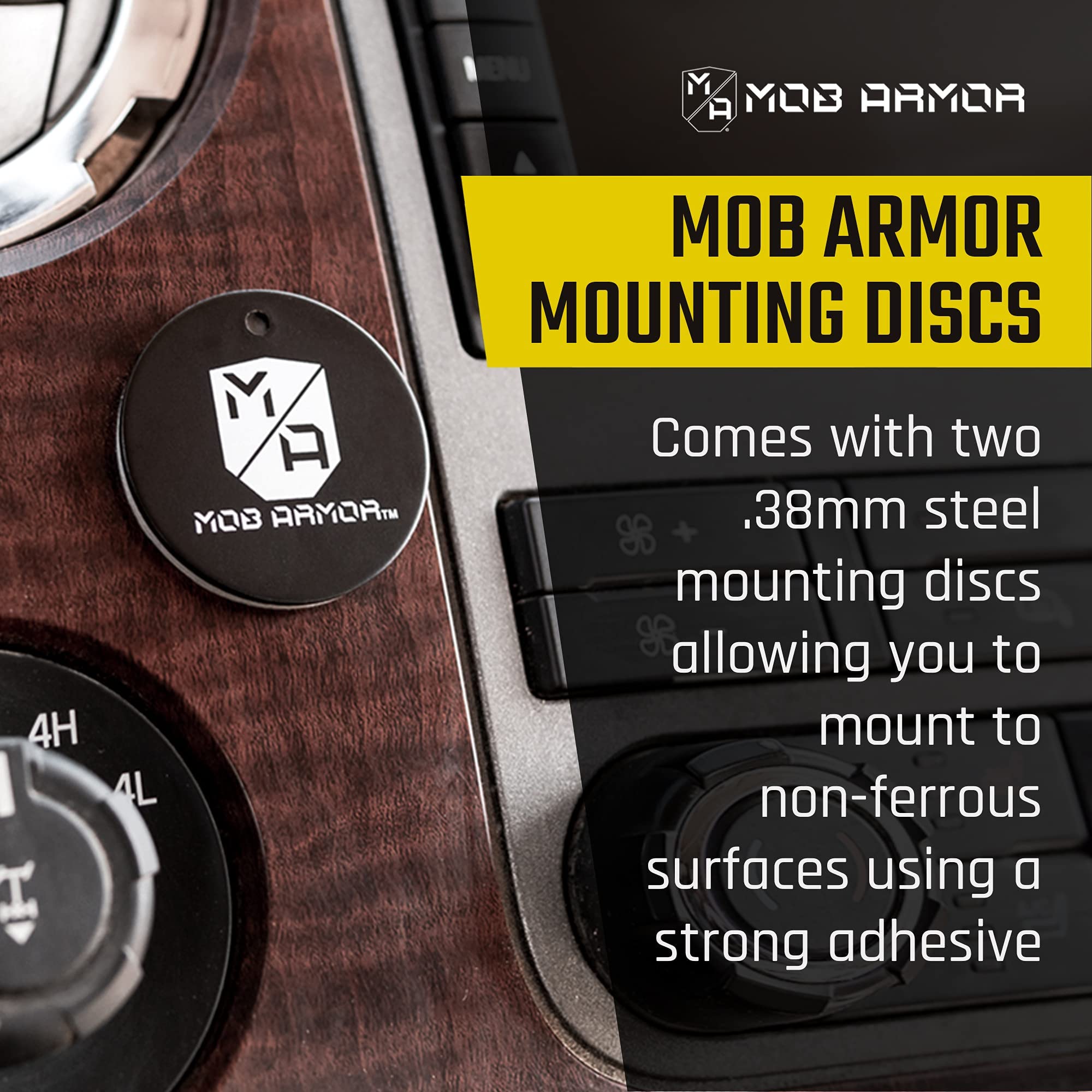 Mob Armor Magnetic Phone Mount Plates - 6 Pack Strong Adhesive Steel Discs for MobNetic Maxx & Car Mounts | Universal Phone Magnet Plates | Durable Vehicle Accessory (Black) | Perfect for Hands-Free Driving, GPS Navigation & Dashcam Setup