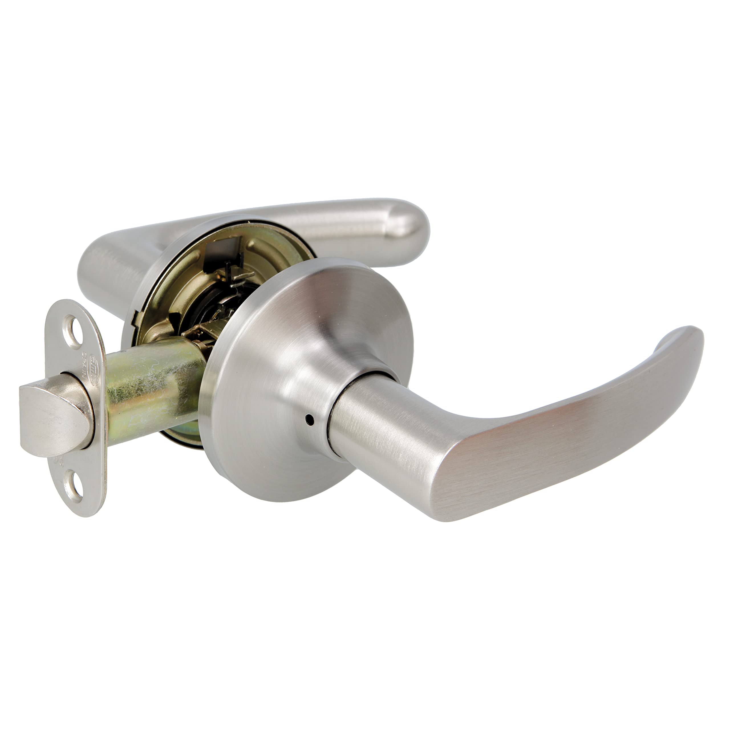Premium Matte Chrome Door Handle Set - Elegant & Simple Passage Door Knob for Home & Office - 60/70mm Entry Handle - Durable Steel Construction - Perfect for Interior Doors, Bedrooms, and Office Spaces