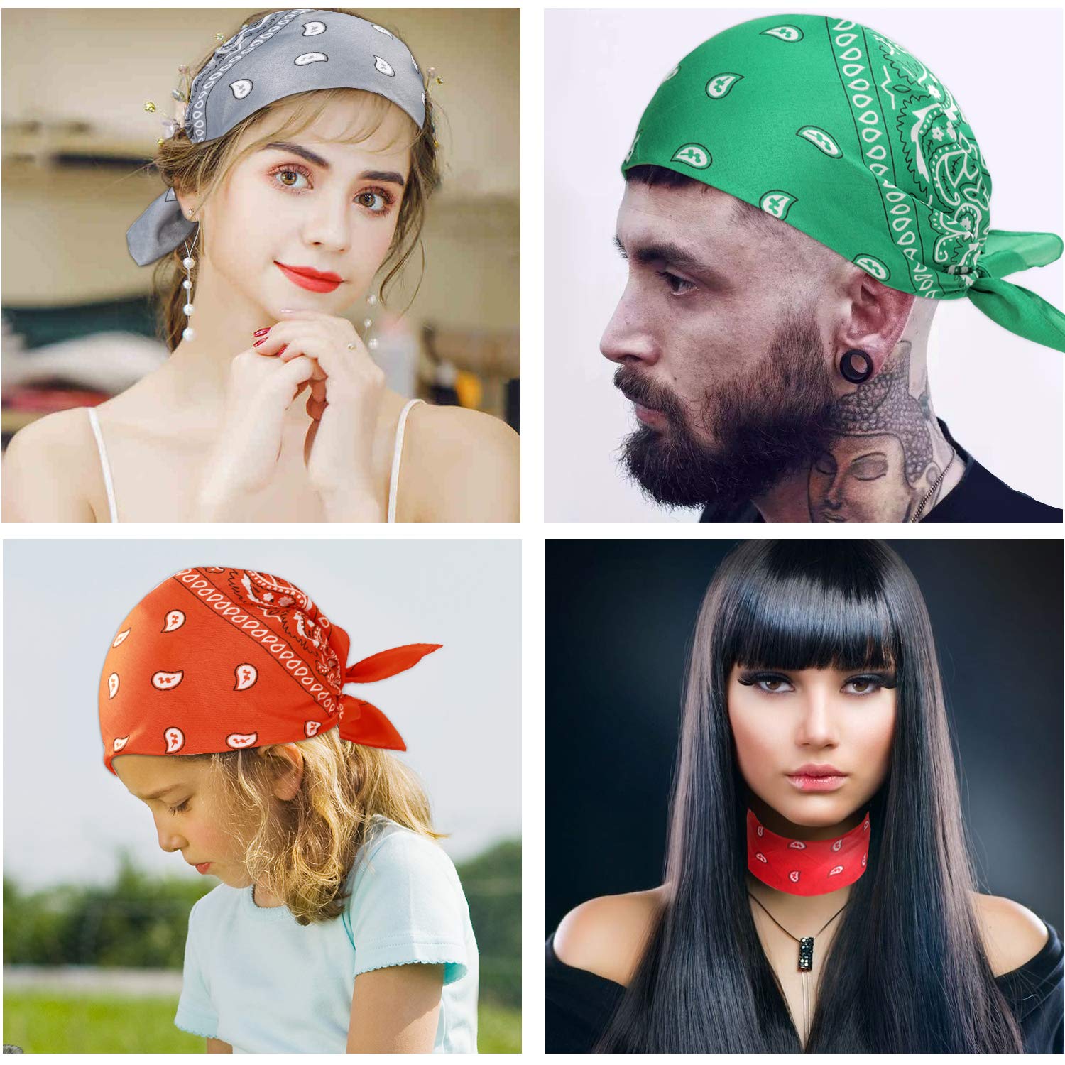 16 Pcs Multi-Purpose Paisley Bandanas - 22x22 Inch Polyester Cowboy Headbands for Men & Women - Perfect for Outdoor Activities, Sports, Fashion Accessories and DIY Crafts