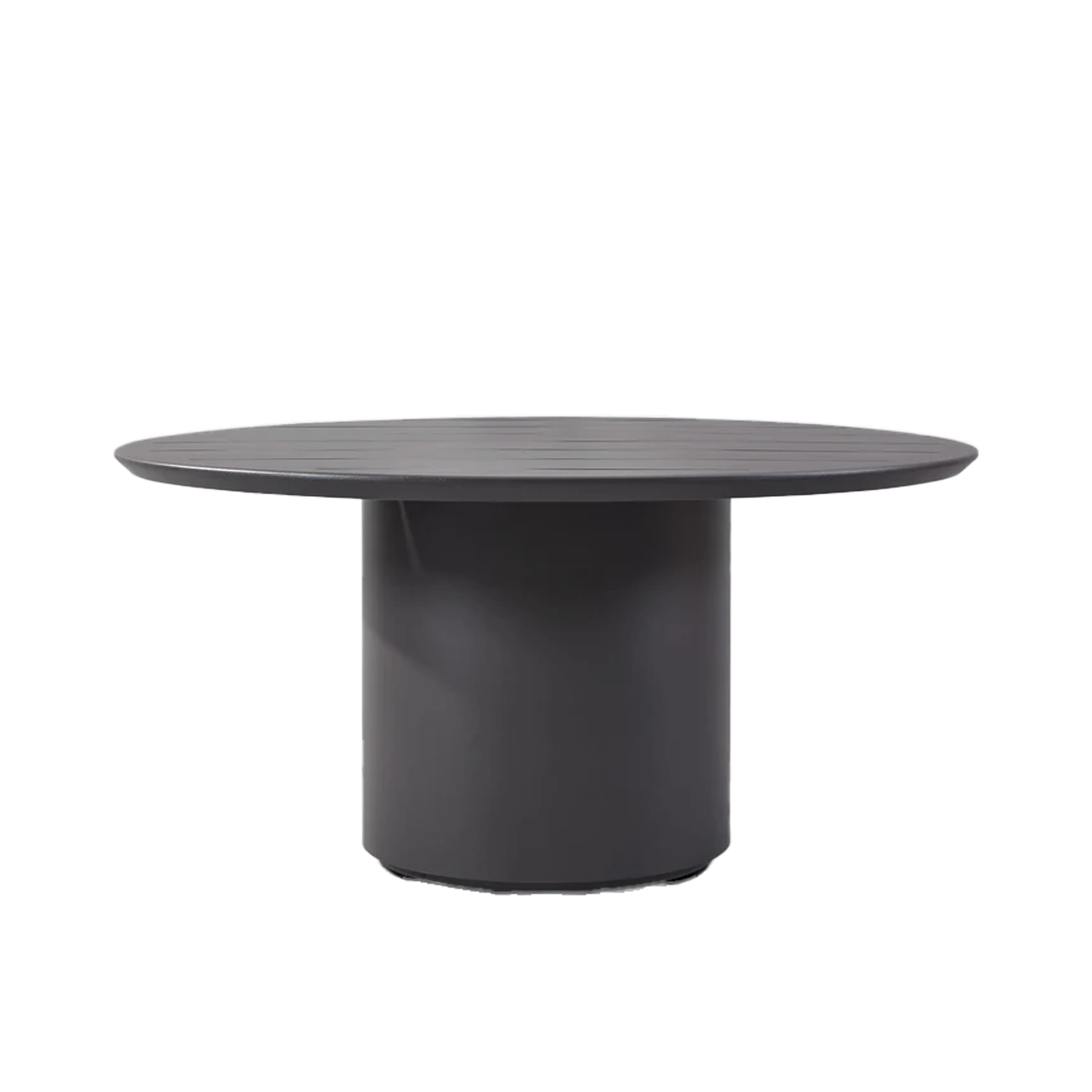 Santorini Outdoor Slatted Round Dining Table - Weather-Resistant Patio Furniture for Garden, Poolside, and Backyard Dining