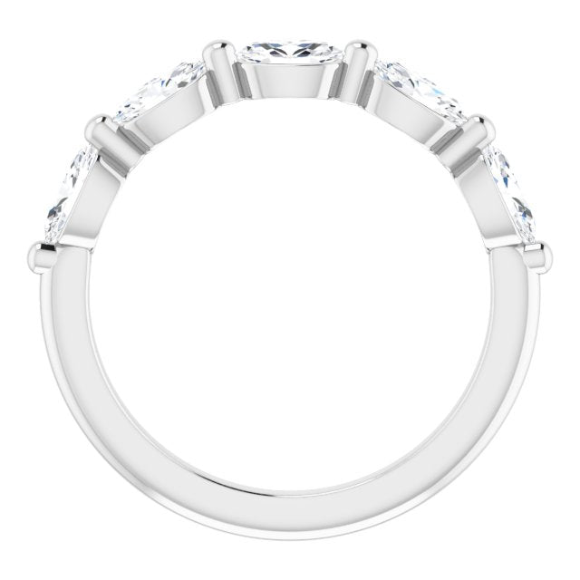1.05 Carat Oval Cut Diamond Wedding Band - East West Set Anniversary Ring for Women - Perfect for Bridal, Engagement & Special Occasions