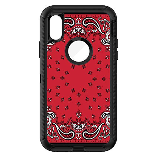 Bandana Print - Red, Black, White On Black Case