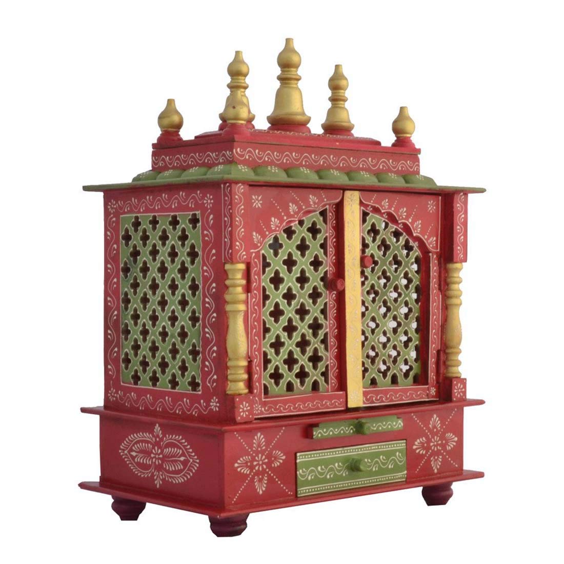 Exquisite Indian Handicraft LED Temple Light - Wooden Pooja Mandir for Home Worship & Meditation | Perfect for Diwali, Puja Room Decor & Spiritual Spaces
