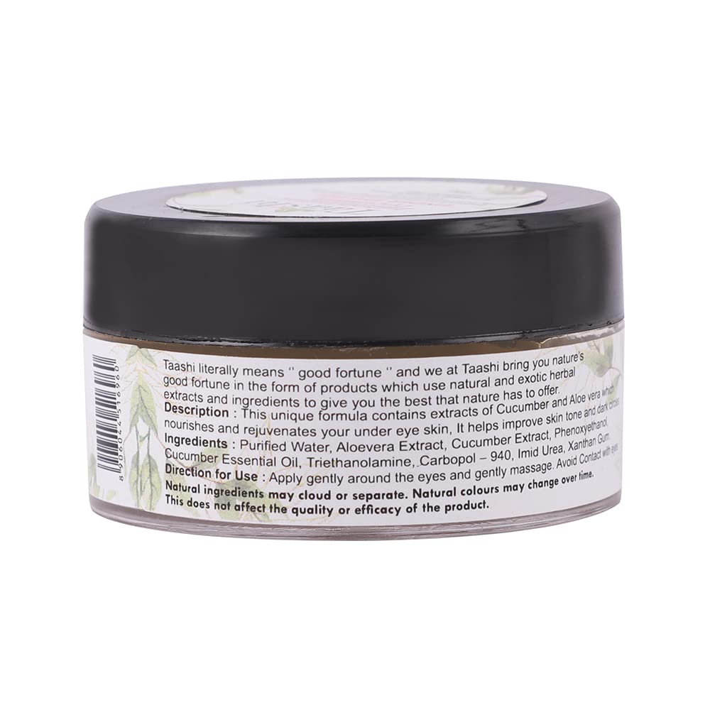 Taashi Cucumber Under Eye Gel (25g) – Hydrating & Rejuvenating Eye Treatment for Dark Circles & Puffiness – Perfect for Morning & Night Skincare Routine