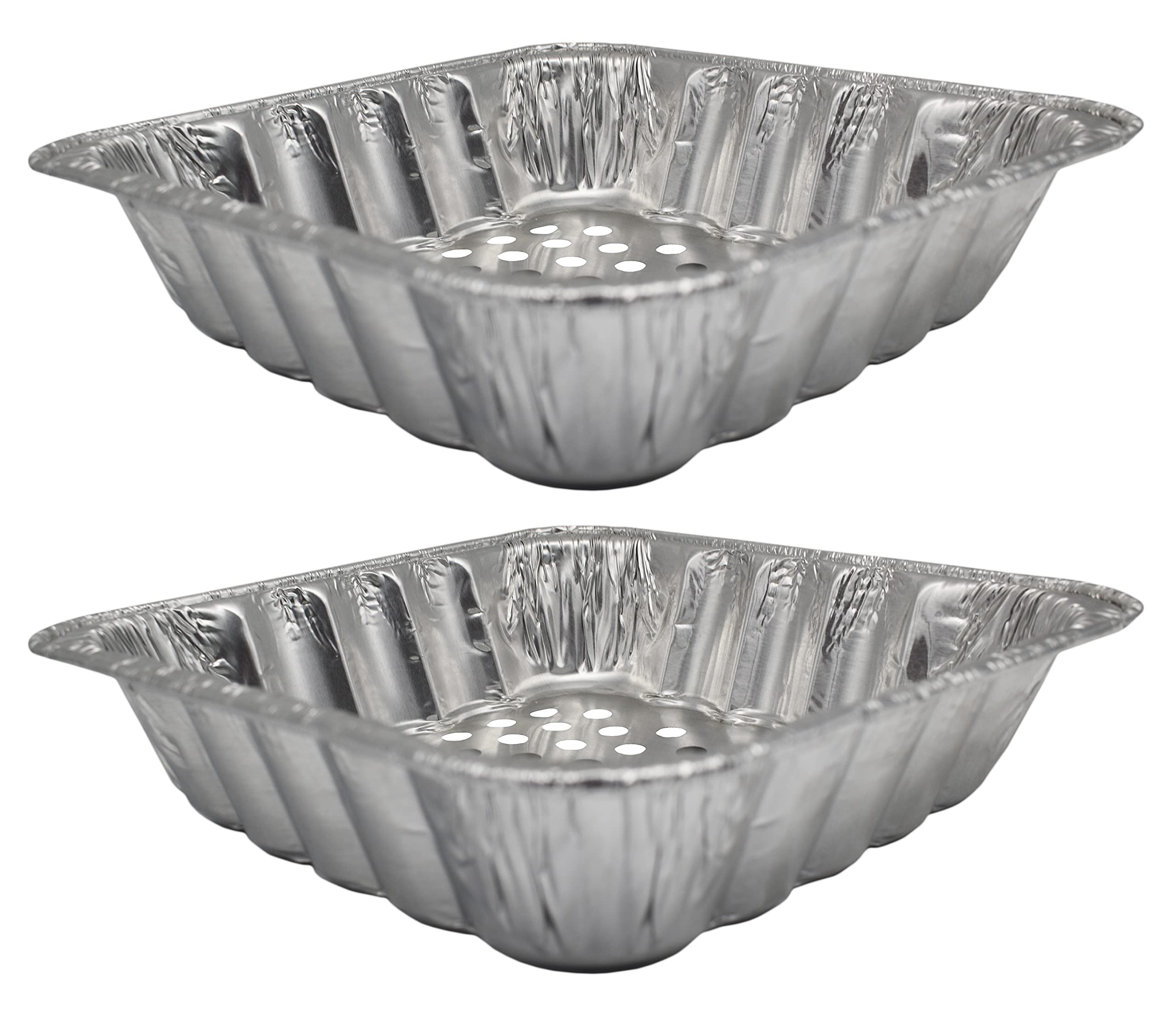 50 Pack Disposable Aluminum Foil Grill Topper Pans - 10.5