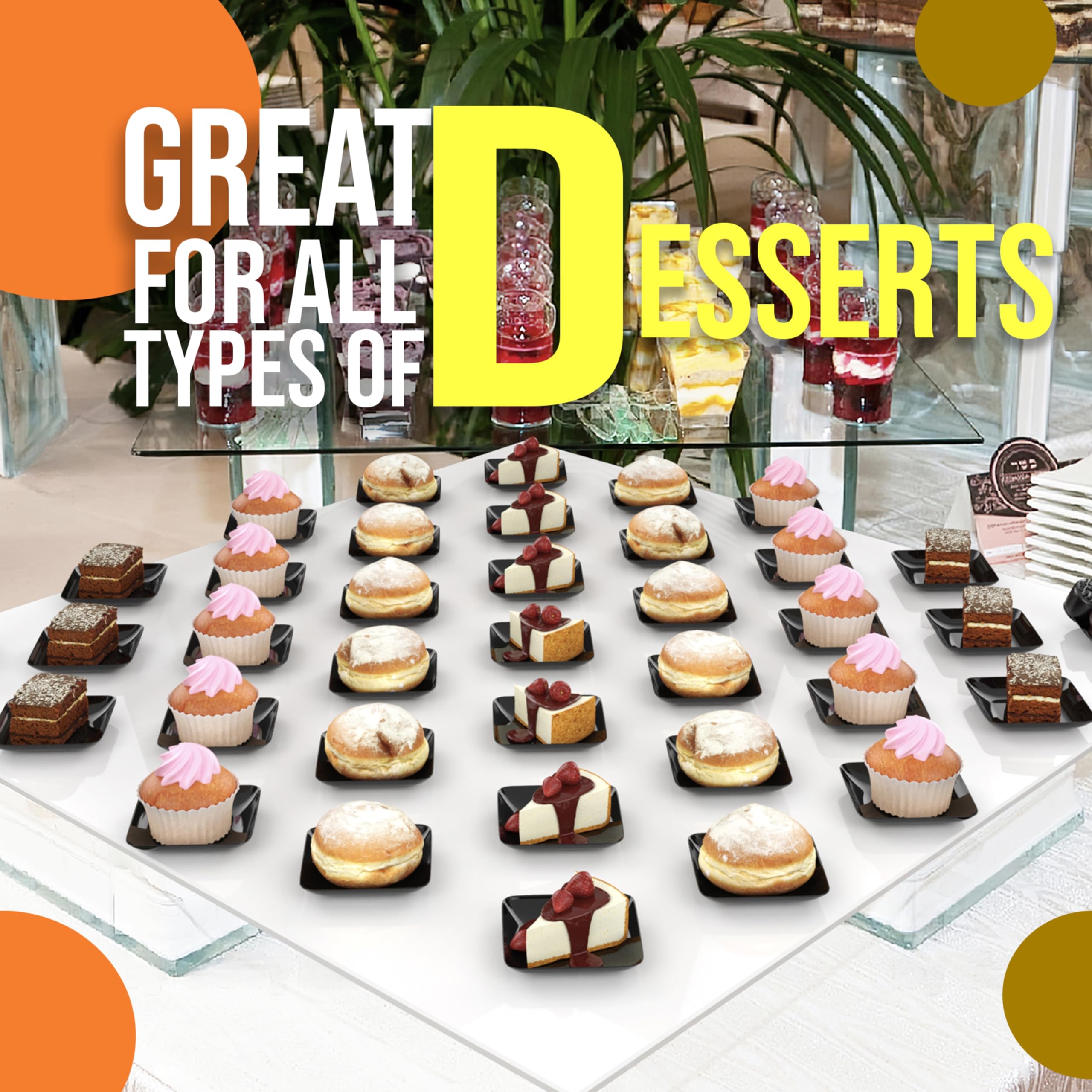 Eco-Friendly Mini Dessert Plates 240-Pack | 2.4