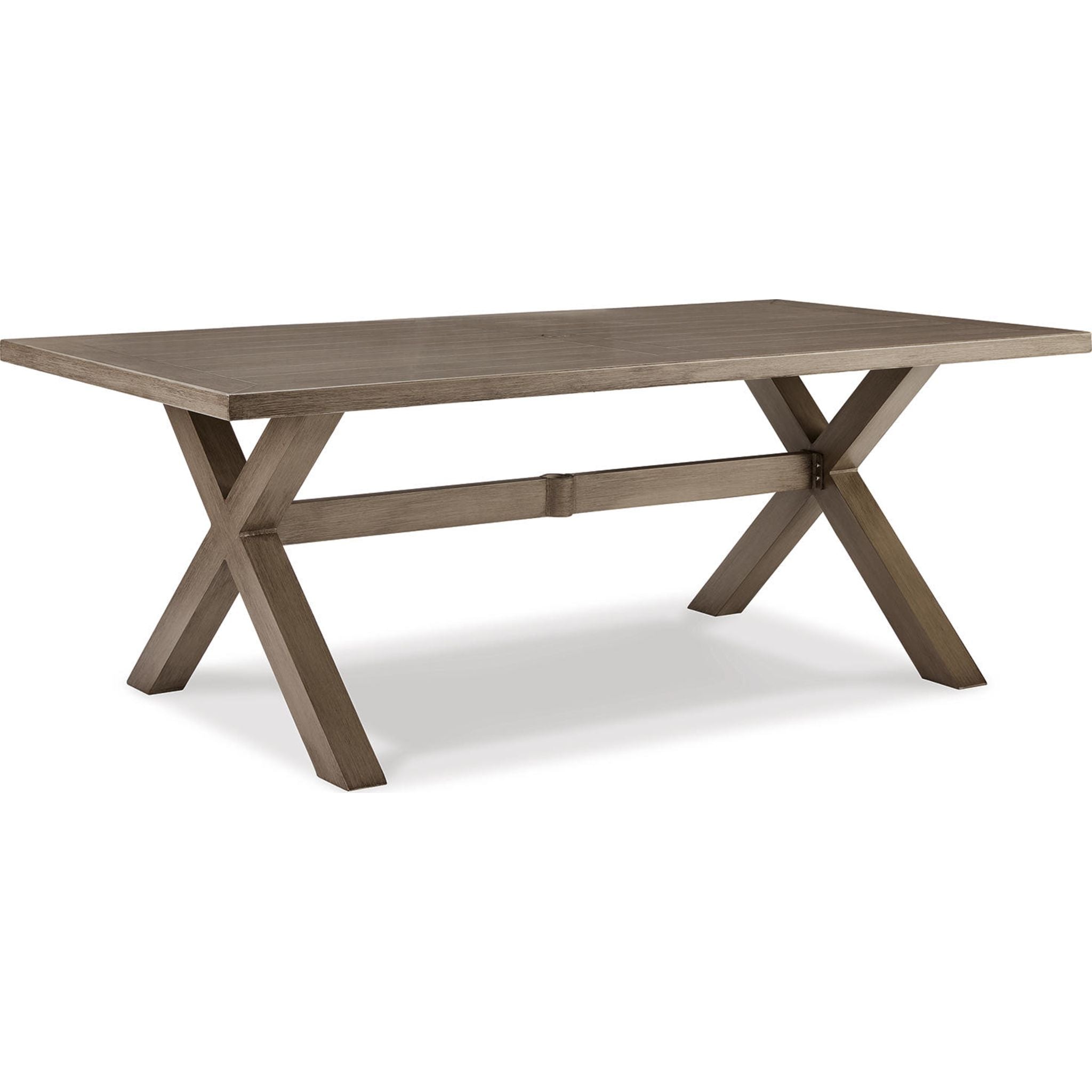 Beachfront Outdoor Rectangle Dining Table - Weather-Resistant Beige Patio Furniture for Poolside, Garden, and Backyard Dining