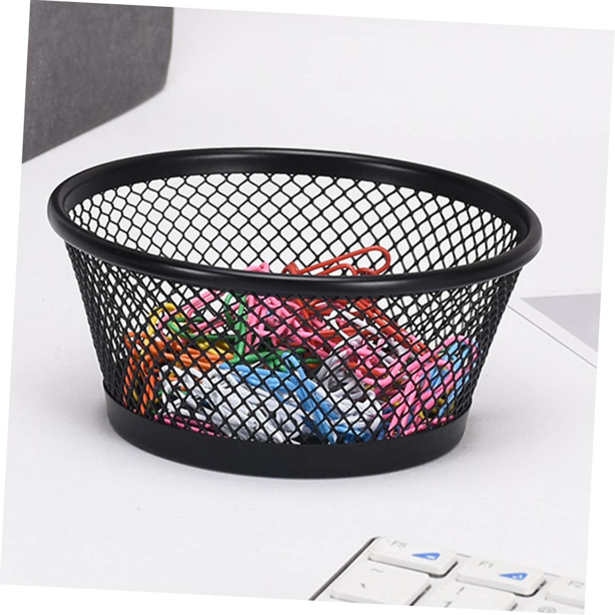 Black Mesh Paper Clip Holder & Organizer - 2 Pack Desk Paperclip Dispenser for Office Supplies, Binder Clips, Stationery | Perfect for Home, Office & School Organization