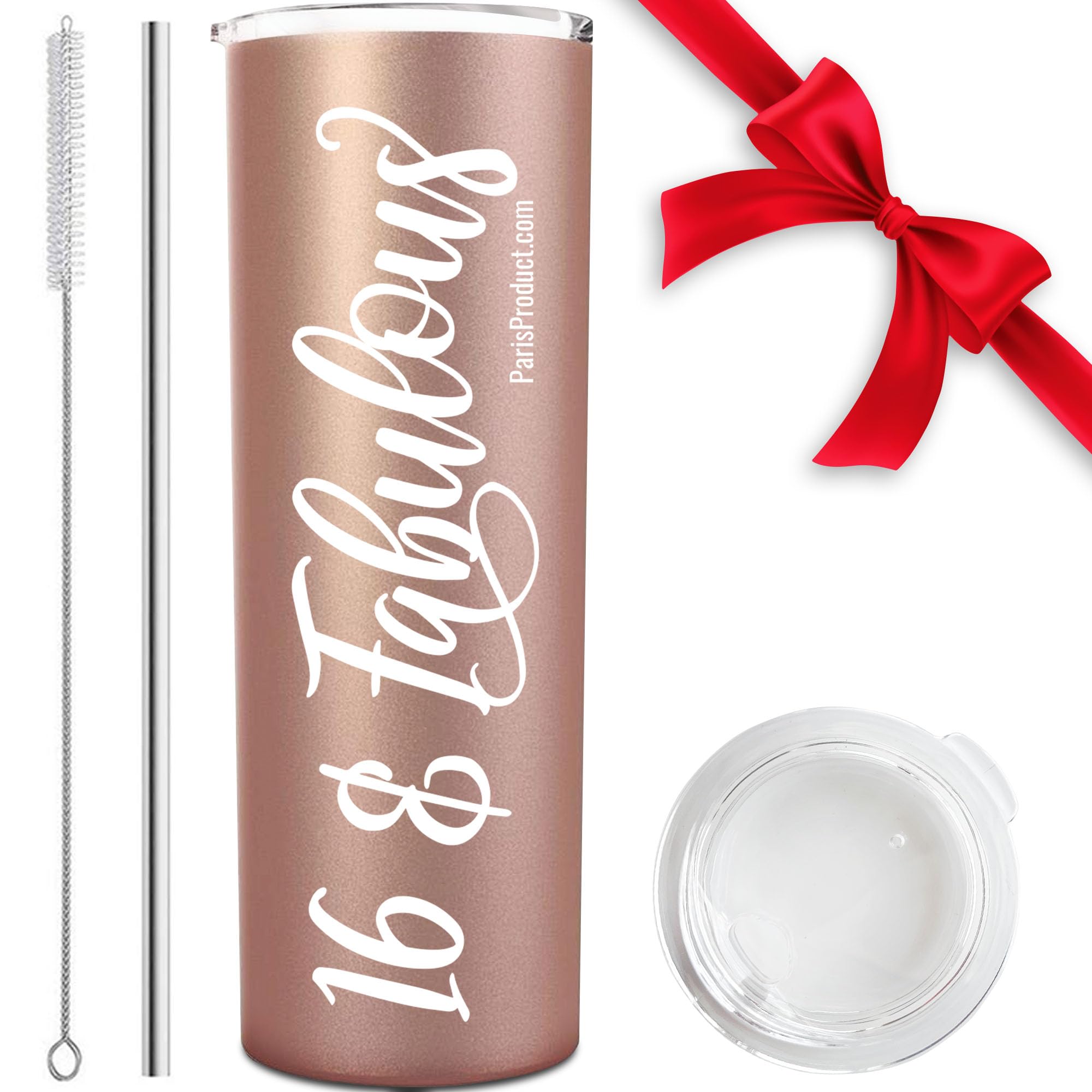 Sweet 16 Party Decorations Set & 20oz Insulated Tumbler Cup - Perfect 16th Birthday Gift for Teen Girls - Great for Birthday Parties, Graduations & Special Celebrations