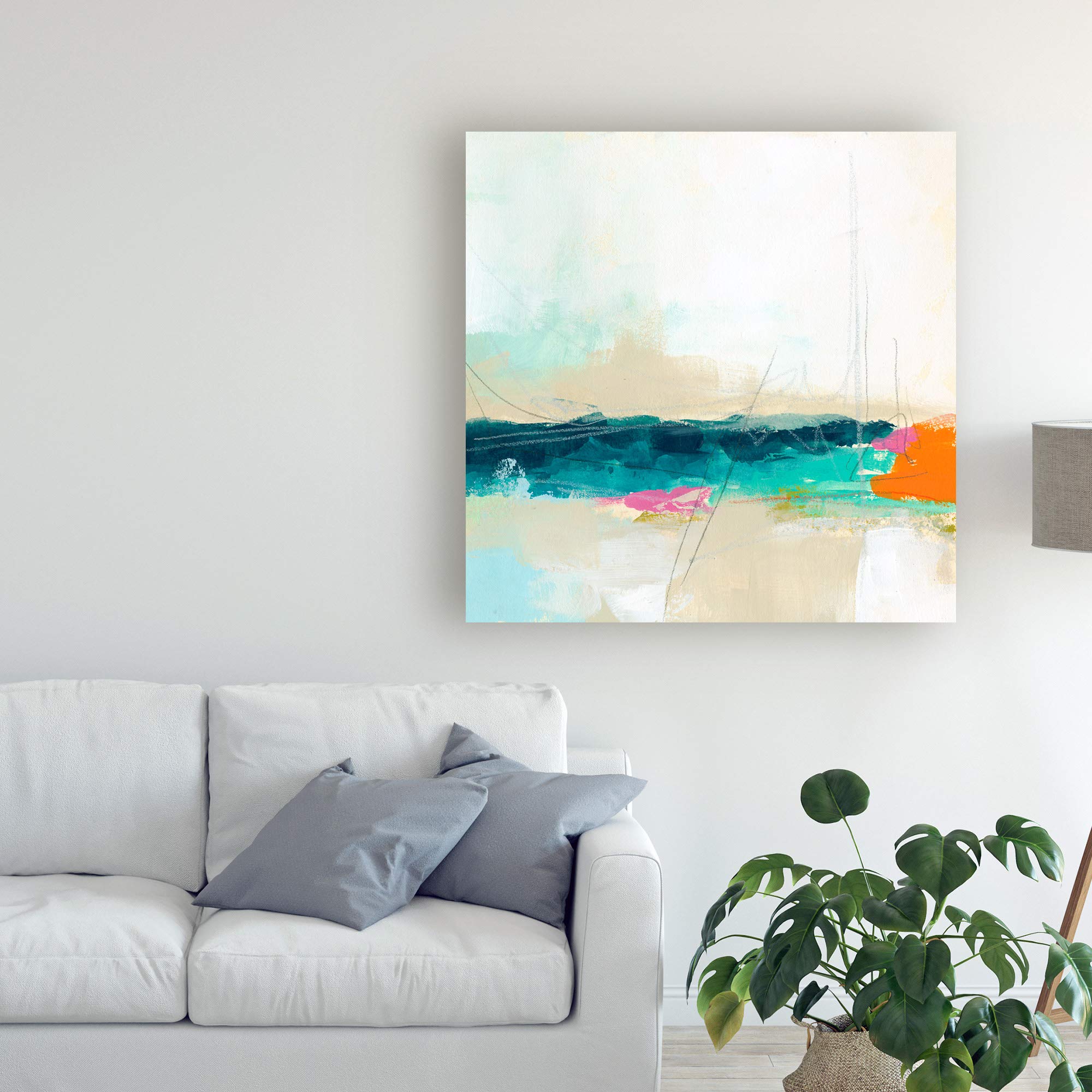 Trademark Fine Art 18x18 Atmospheric VIII by June Erica Vess - Modern Abstract Wall Art for Living Room, Bedroom & Office Decor