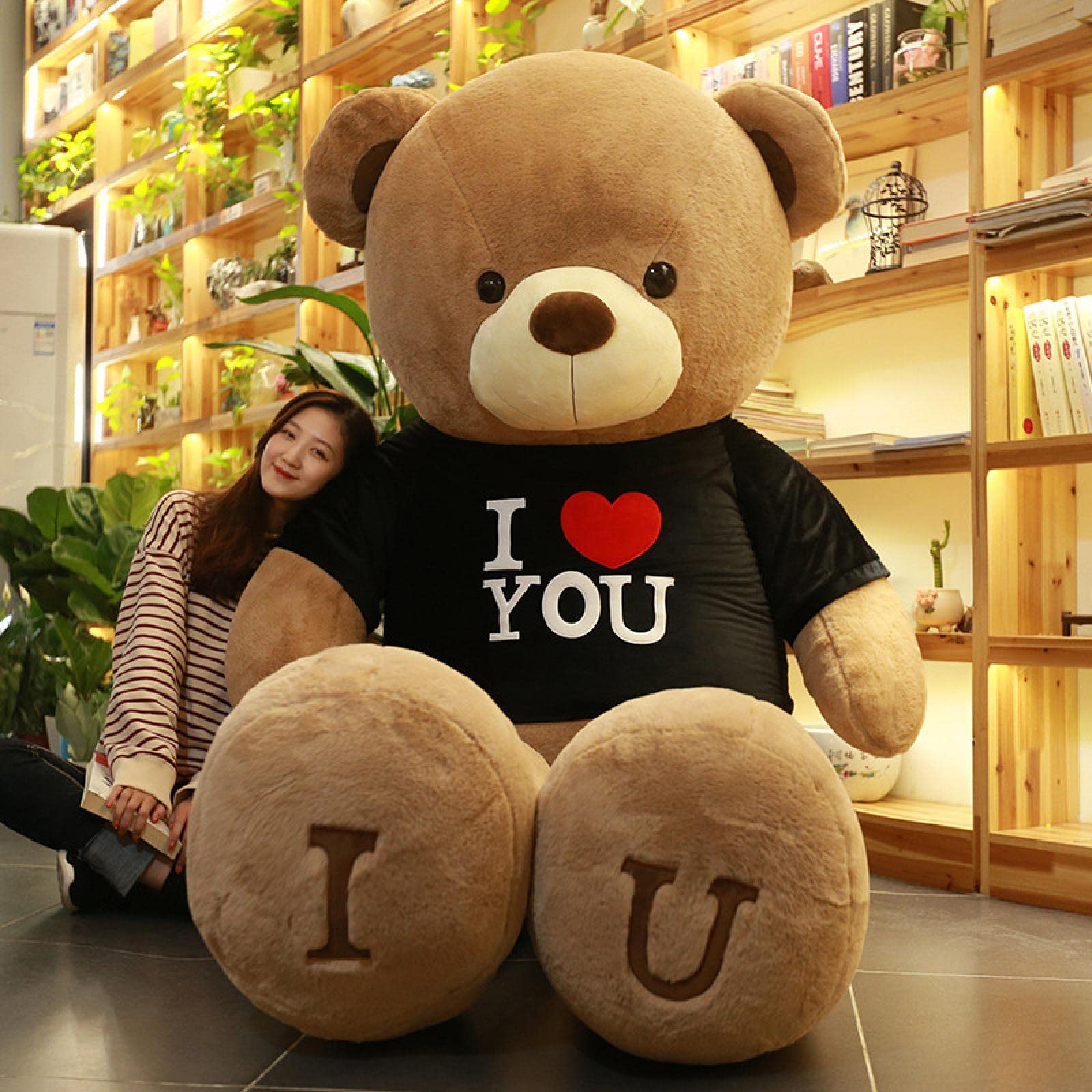 Xinghai Doll Girl Hugging Bear - 200cm Large Plush Stuffed Animal Toy, Soft Throw Pillow for Kids Bedroom Decor, Perfect for Cuddling, Gift Giving and Nursery Room Decorations