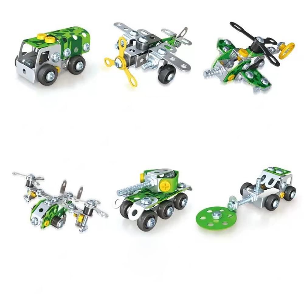 Spotaxe 6 Pack Painted Military Vehicles - 3D Car Puzzle Models Toys for Kids Ages 8+, DIY Craft Assembly Project Set for Boys and Girls - Perfect for Birthday Gifts, STEM Learning & Family Bonding Activities