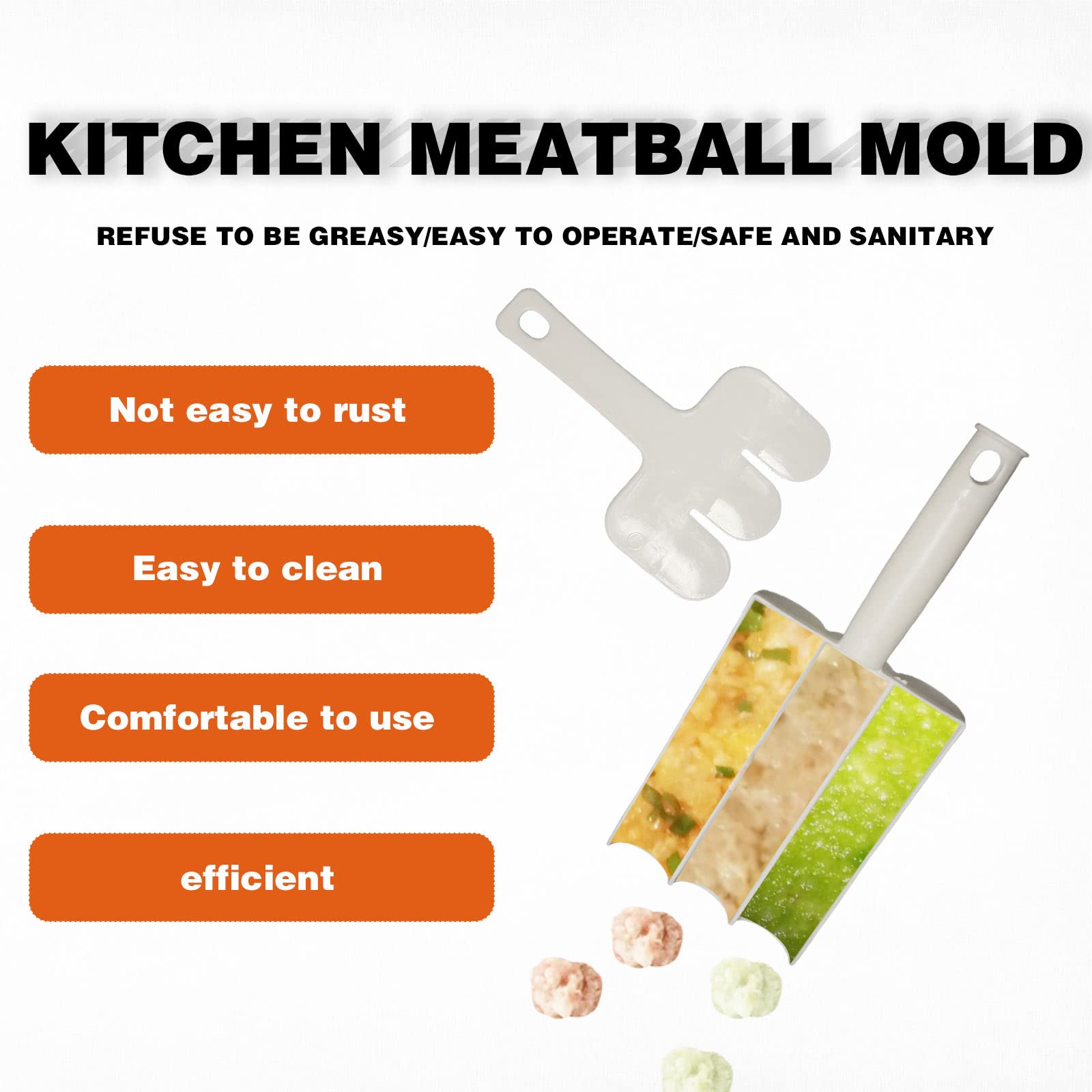 2Pcs Triple Meatball Maker Tool - Kitchen Meatball Mold for Perfectly Sized Meatballs (3 at Once) | Fast & Efficient Meatball Making for Burgers, Pasta & Meal Prep