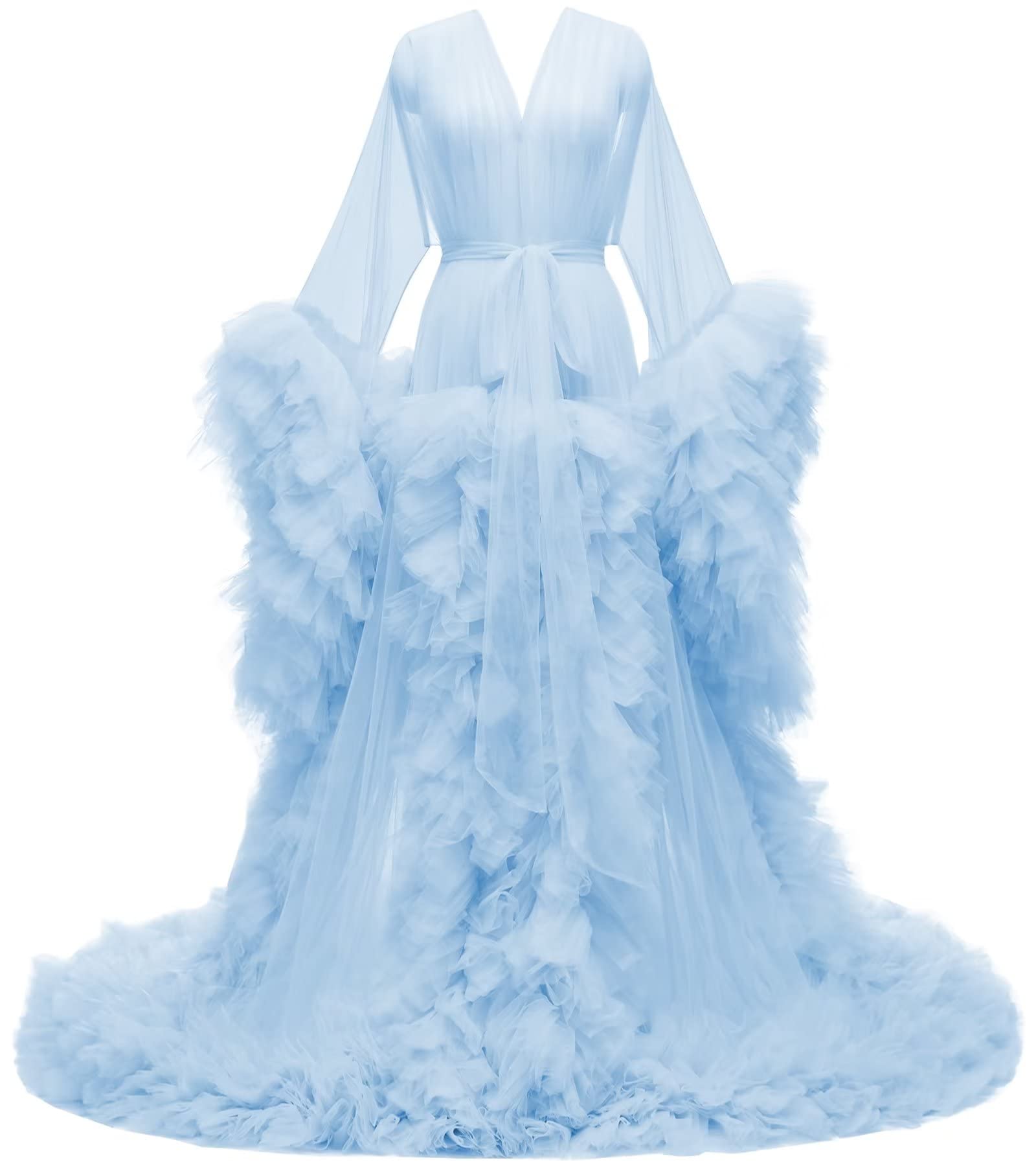 PROMSTAR Elegant Tulle Maternity Dress - Baby Shower, Bridal Robe & Photoshoot Gown for Pregnancy Photos, Wedding Scarf & Sleepwear - Perfect for Maternity Photography, Bridal Showers and Special Occasions