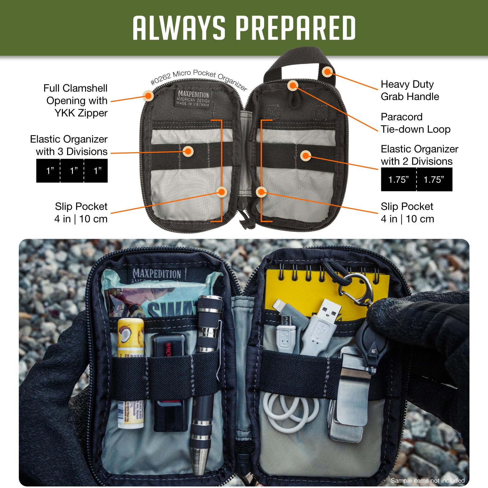 Maxpedition Micro Pocket Organizer - Compact EDC Gear Pouch for Tactical, Hiking & Outdoor Essentials | Water-Resistant Utility Bag for Men & Women