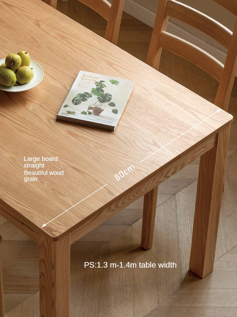 Premium Oak Solid Wood Nordic Dining Table - Modern Scandinavian Style for Kitchen, Dining Room & Small Spaces