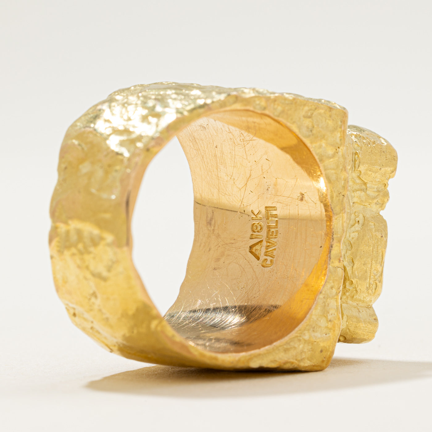 18k Yellow Gold Brick Ring for Men - Size 11 | Luxury Statement Jewelry | Perfect for Weddings, Anniversaries & Special Occasions
