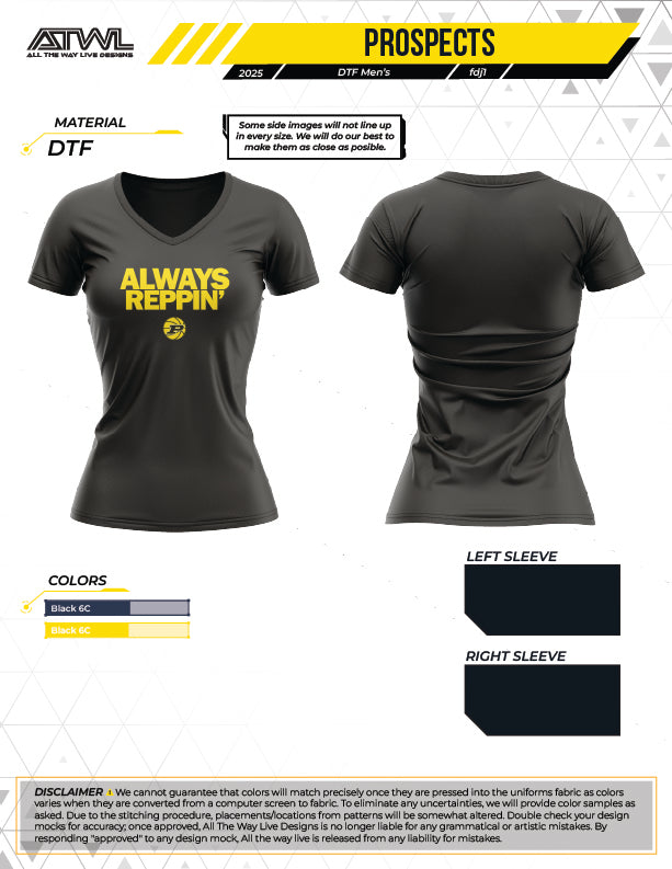 ALWAYS REPPIN Women's V-Neck Polyester Parent Shirt - Comfortable & Stylish T-Shirt for Moms & Dads - Perfect for Family Outings, Casual Wear & Parenting Events