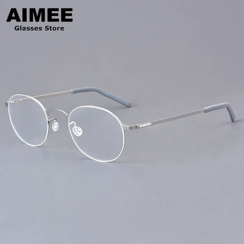 Aimee Women's Full Rim Round Screwless Titanium Eyeglasses - Lightweight & Durable Frame for Work, Reading & Everyday Use (Model 198808)