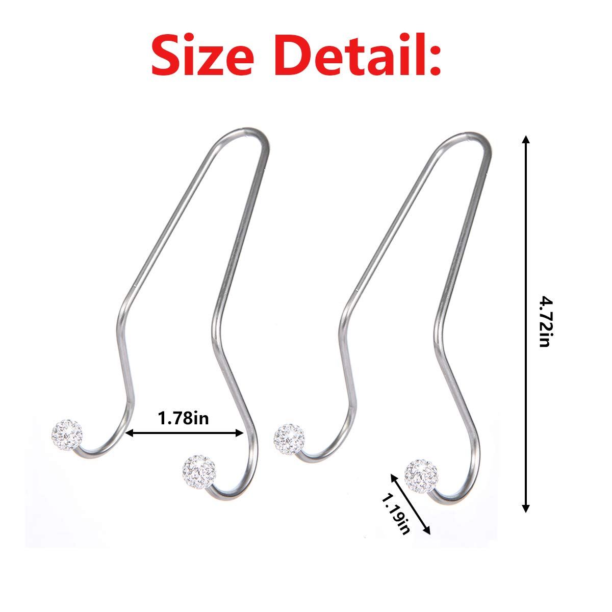 Rhinestone Car Seat Hooks - Universal Headrest Hangers for Bags, Coats & Organizers | Durable Auto Backseat Storage Hooks (White) | Perfect for Road Trips, Shopping & Daily Commute