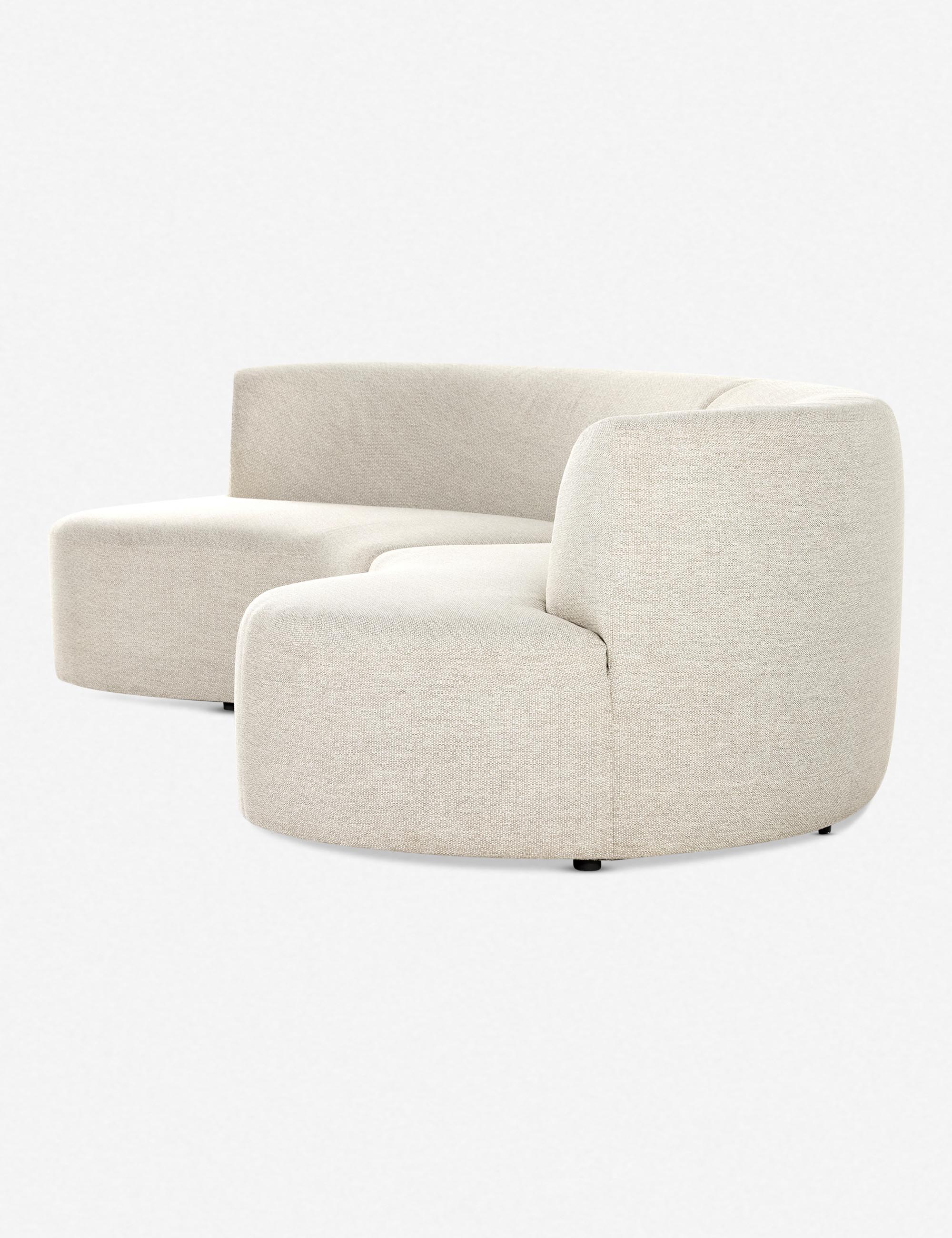 Diaz Indoor Outdoor Curved Sectional Sofa Set - Modern L-Shaped Couch for Living Room, Patio & Backyard - Water-Resistant & Durable Furniture for Home Decor