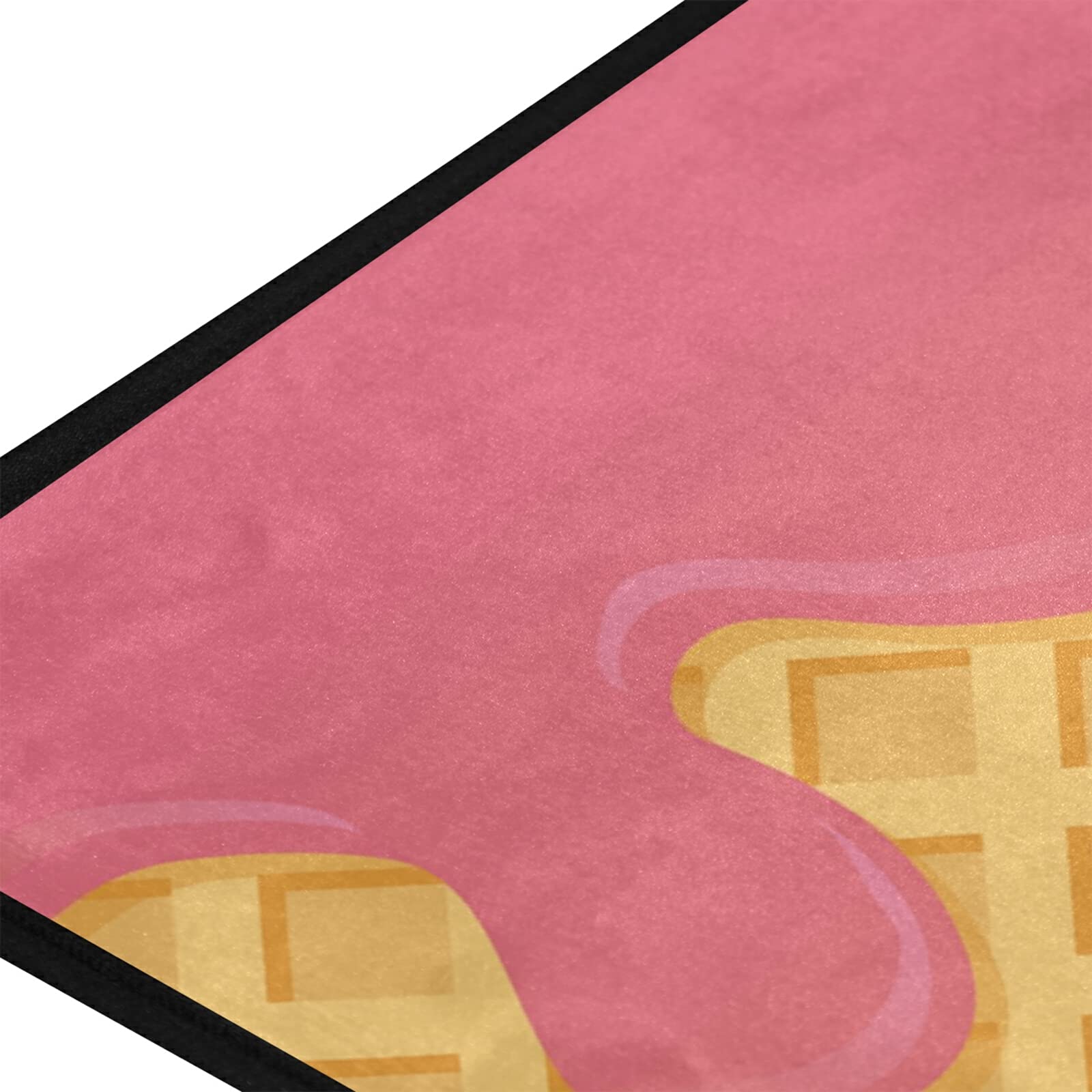 Washable Non-Slip Area Rug 39x20in - Soft Carpet for Bedroom, Living Room, Kitchen | Summer Ice Cream Design Sofa Runner | Perfect for Bedside, Floor Decor & Home Accents