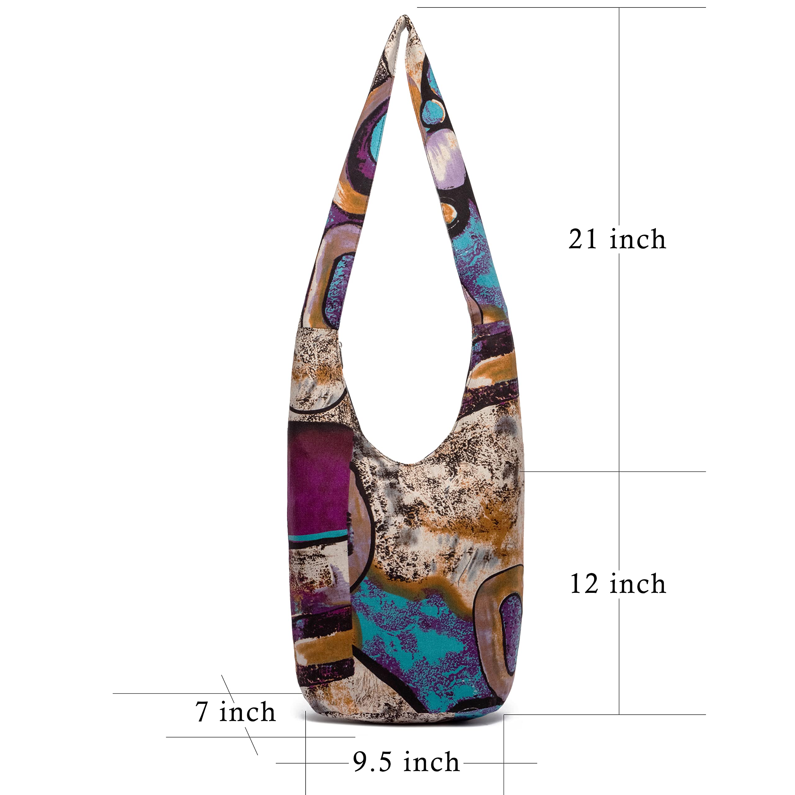 Bohemian Animal Print Crossbody Bag for Women - Fashion Canvas Shoulder Handbag & Hippie Hobo Purse - Perfect for Casual Outings, Travel & Festival Accessories