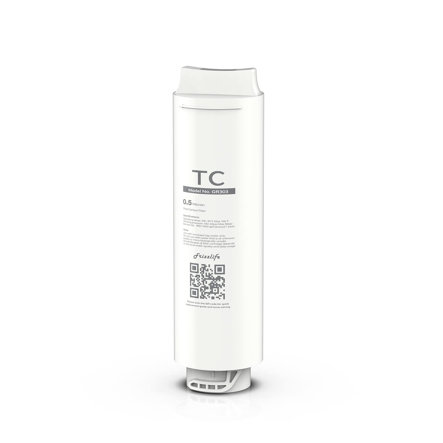 Frizzlife GR303 Replacement Water Filter Cartridge (TC) for GX99 Ultra-Filtration System – Compatible with Under Sink & Countertop Water Filtration Units