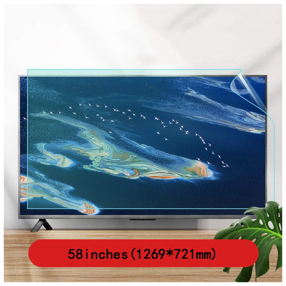 58-Inch Anti-Blue Light TV Screen Protector - Anti Glare, Ultra Clear Filter for Eye Protection - Fits 1269x721mm Screens - Perfect for Home Theater, Office Computer Monitors & Gaming Setups