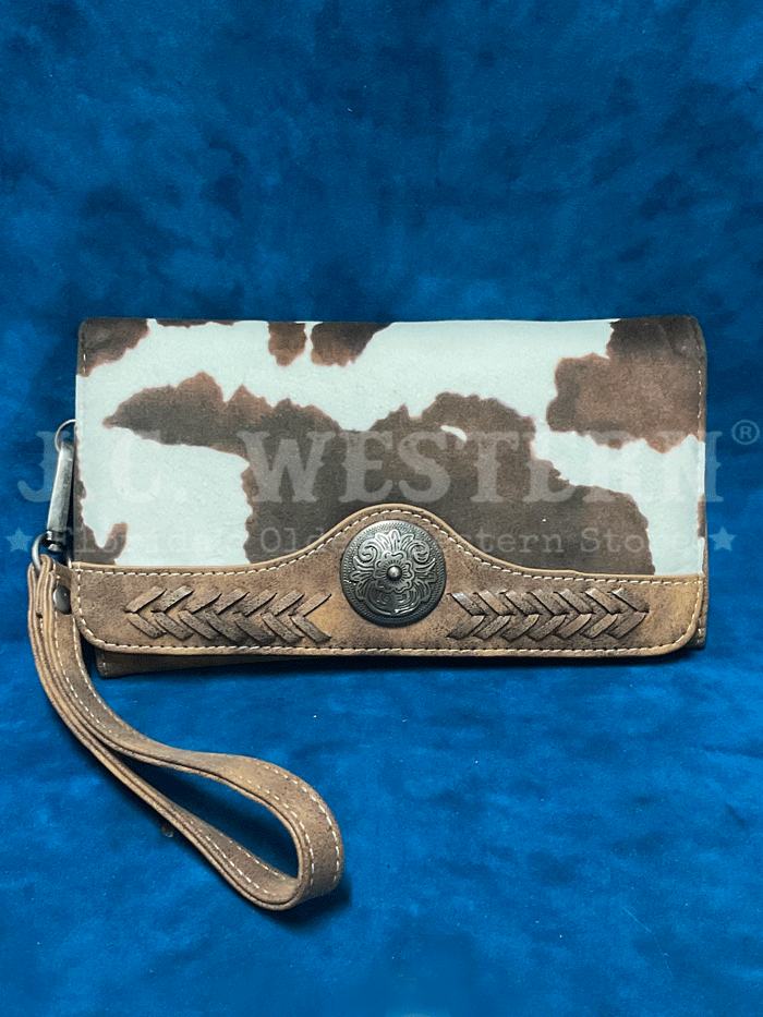 Nocona Women's Jessi Ray Clutch Wallet - Genuine Leather Brown Crossbody Purse for Everyday Use, Travel & Date Night