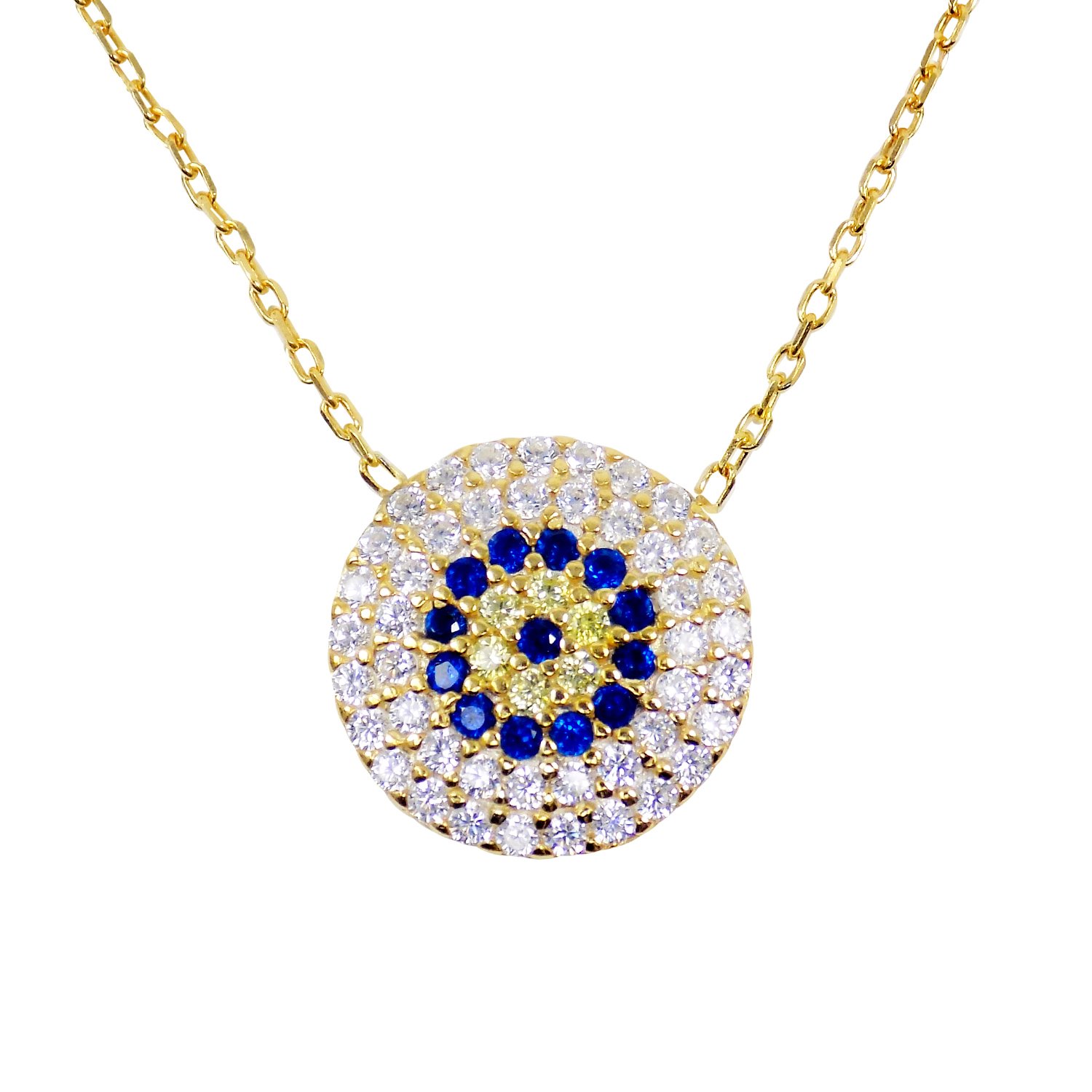 Martinuzzi 925 Sterling Silver Evil Eye Necklace - Kaballah Jewelry for Protection & Luck, Perfect for Everyday Wear & Gift Giving